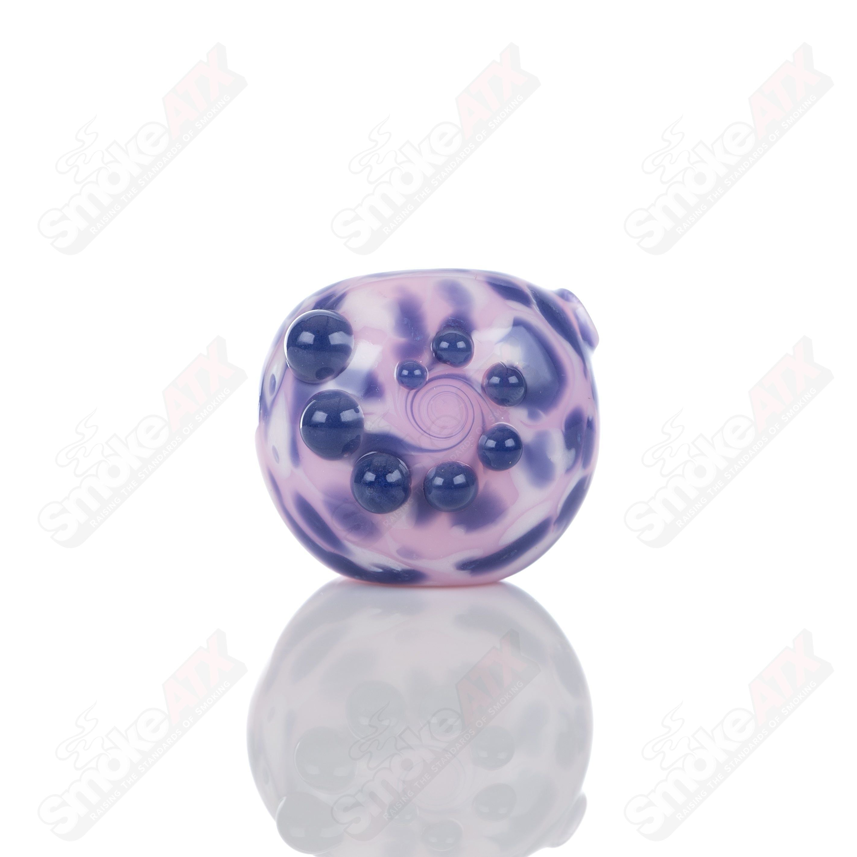 #3 Pink Splatter Spoon Pipe Adventures In Glass Blowing - Smoke ATX