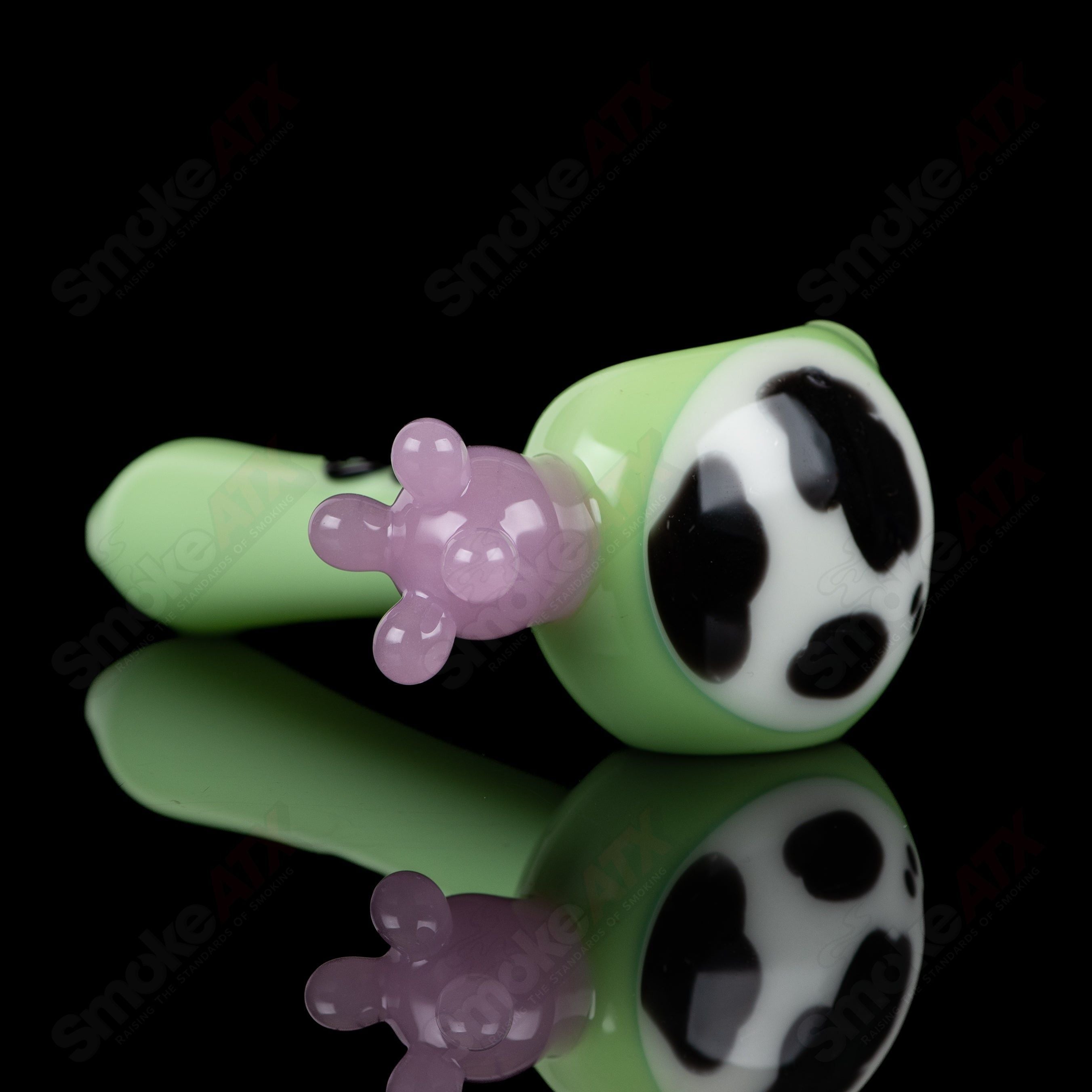 Kiwi Cow Print Spoon Pipe Adventures In Glass Blowing - Smoke ATX