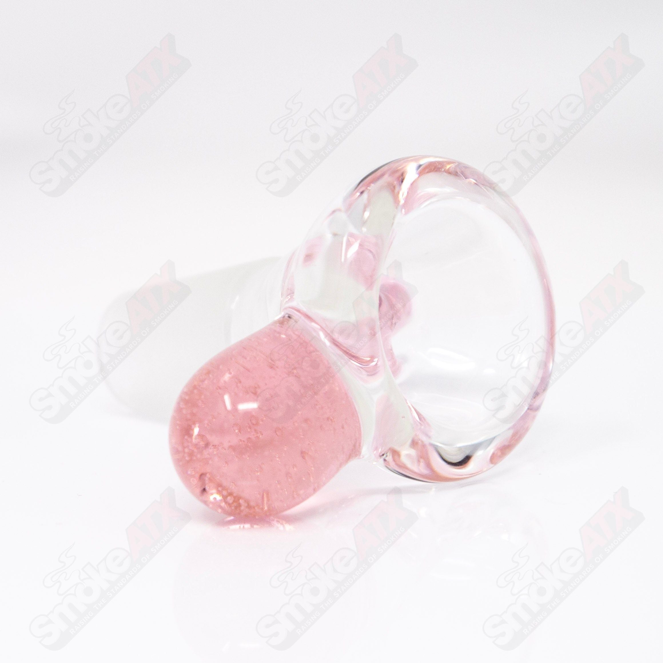 Pink lollipop CFL Black T Glass 18mm Partial Accent Slide #7 - Smoke ATX