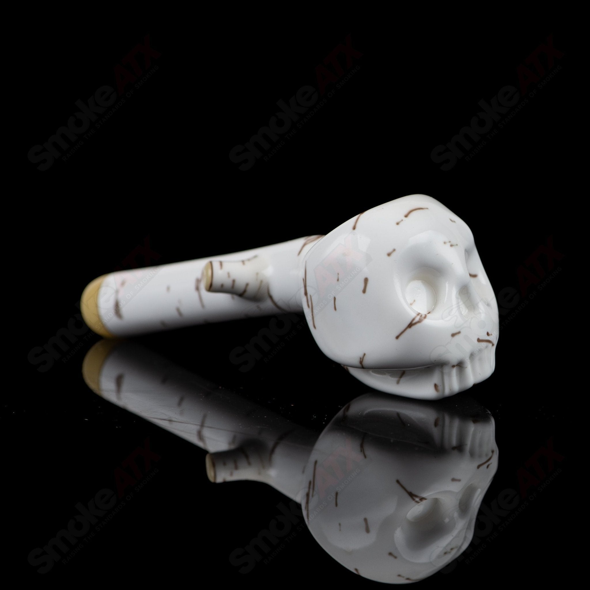 3 Birch Skull Spoon Foster Glass - Smoke ATX