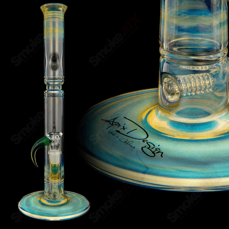 Tropical Green Silver Fumed 45x5 Stemline Heavywall Tube Apix Designs - Smoke ATX