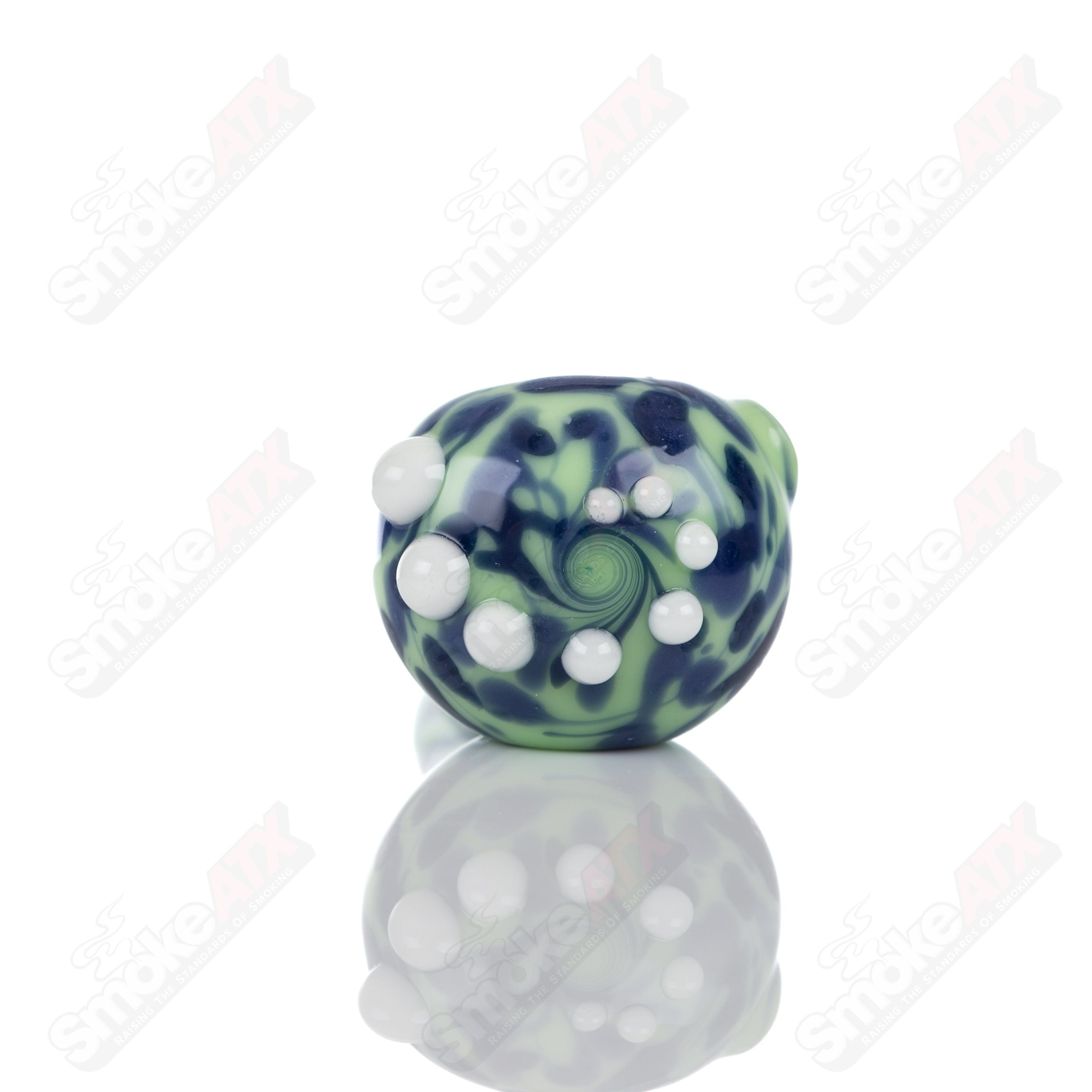 #5 Kiwi Splatter Spoon Pipe Adventures In Glass Blowing - Smoke ATX