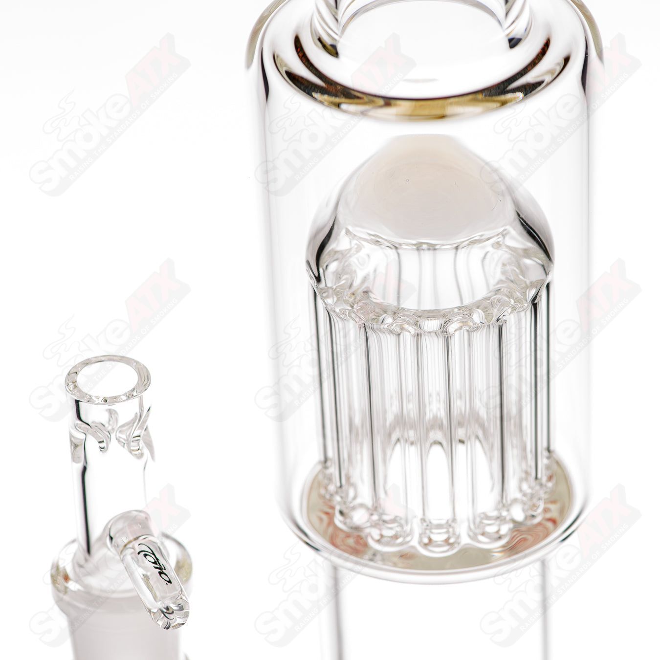 #2 18mm Circ to 13 Arm Perc w Color Foot/Mouthpiece Accents Toro Glass - Smoke ATX