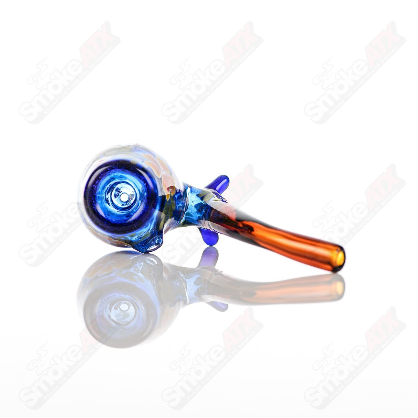 Cobalt Sherlock W/ Multi-Color Flowers by Sarita Glass - Smoke ATX