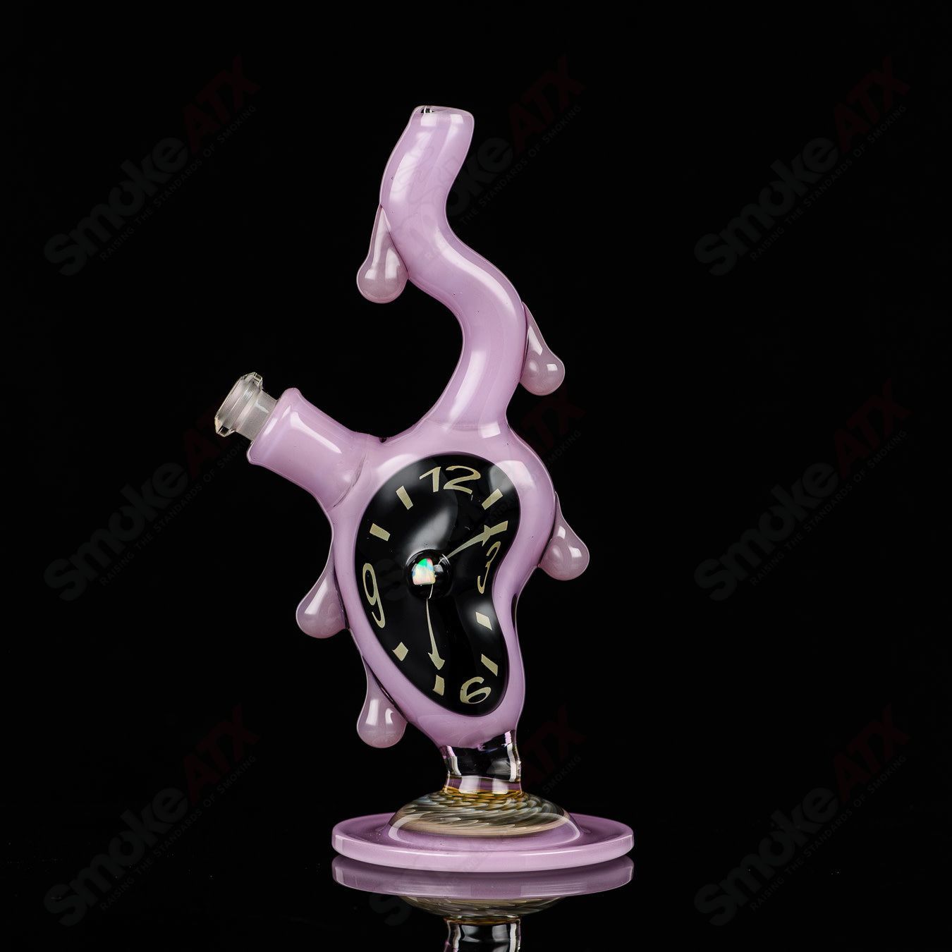 #1 Dali Melting Clock Rig w Opal Accent by Scoby Glass - Smoke ATX
