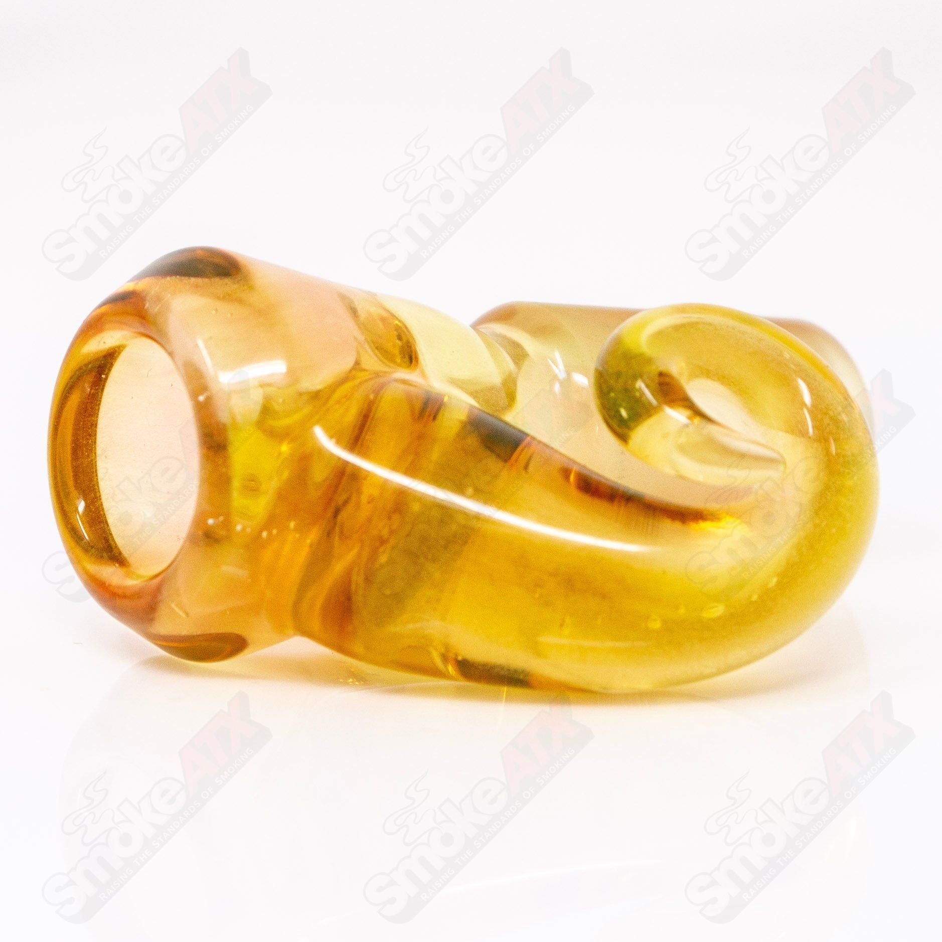 Iced Citrine Black T Glass 18mm Fully Worked Slide UV - Smoke ATX