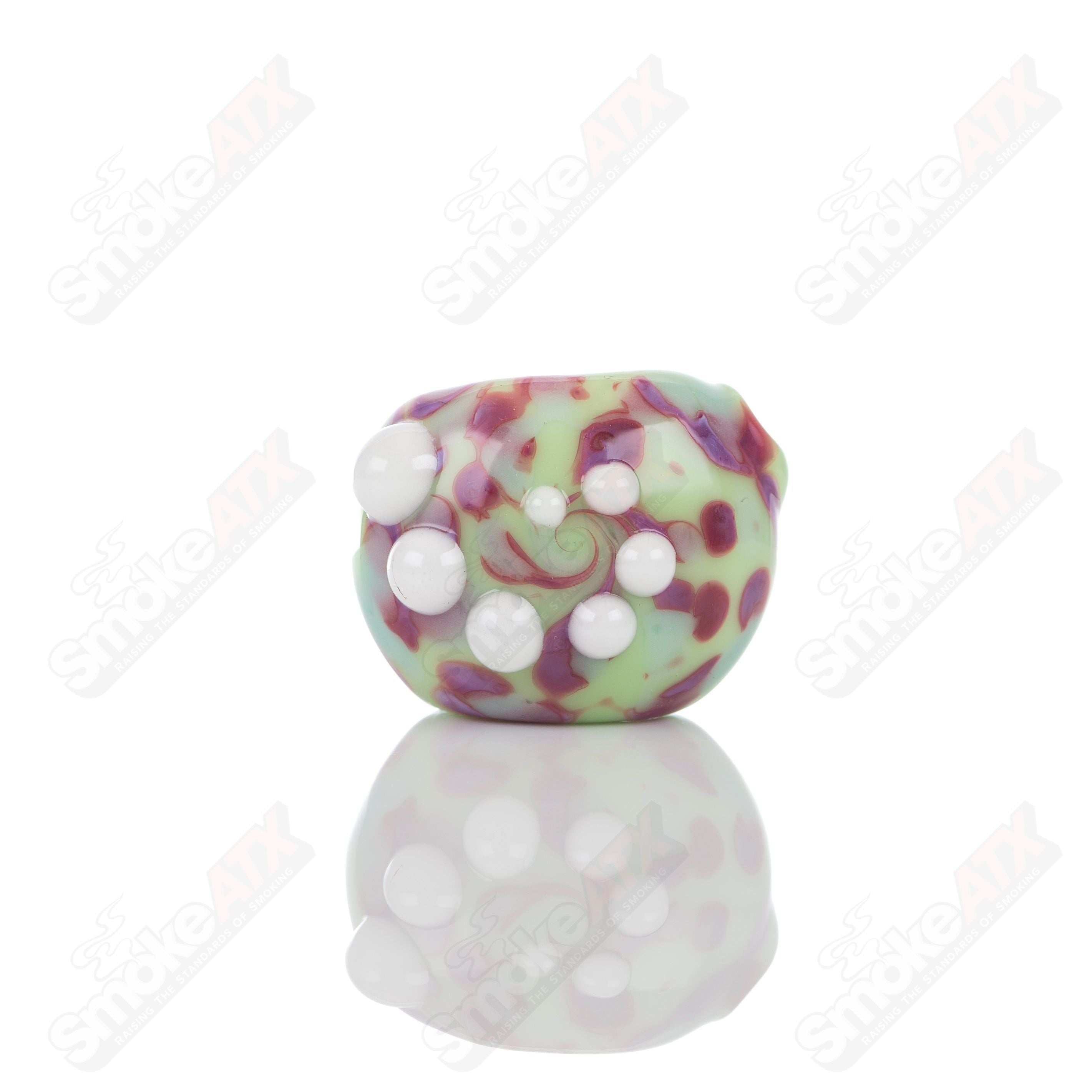 #4 Kiwi Splatter Spoon Pipe Adventures In Glass Blowing - Smoke ATX