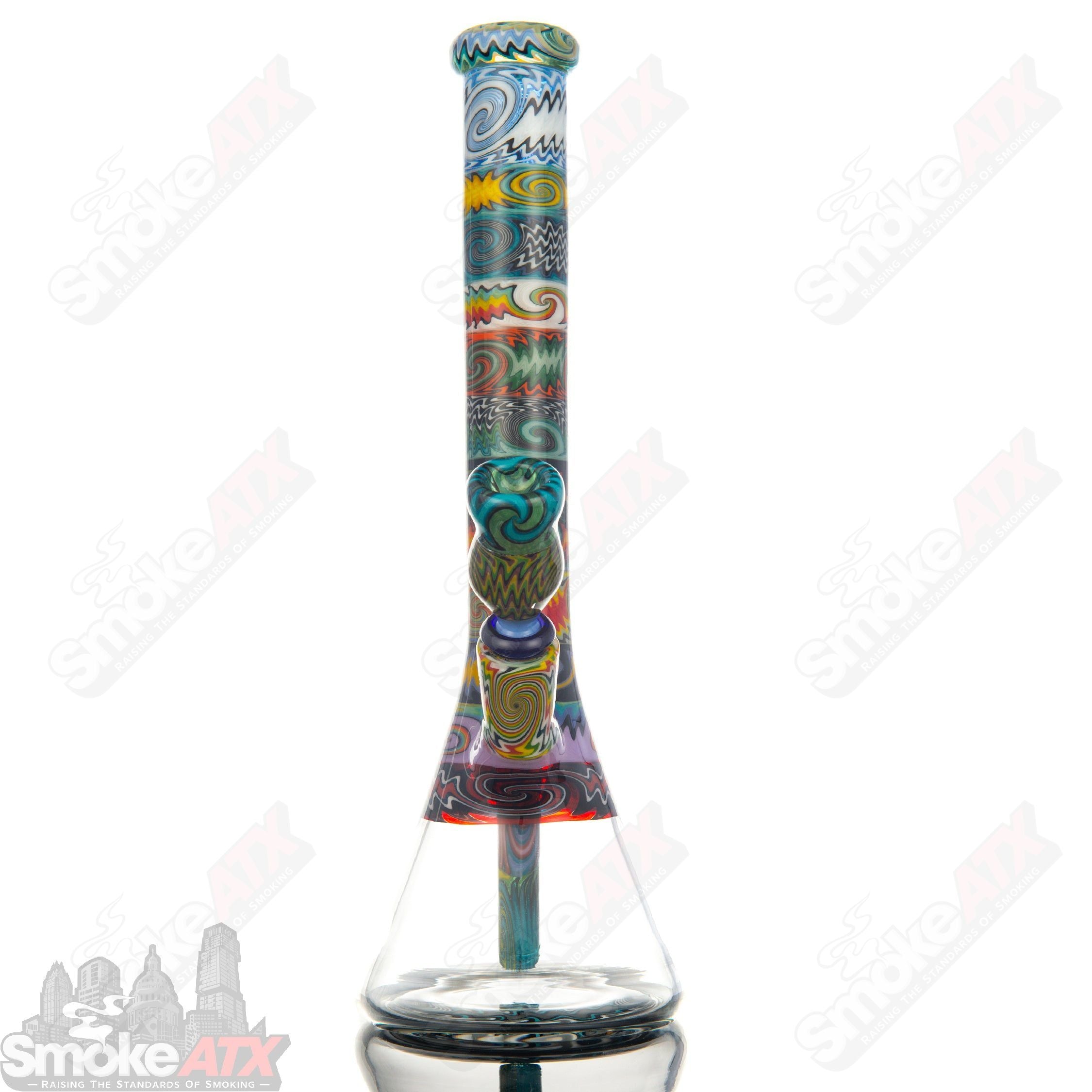 21 Section Wig Wag Beaker Strobel Glass - Smoke ATX