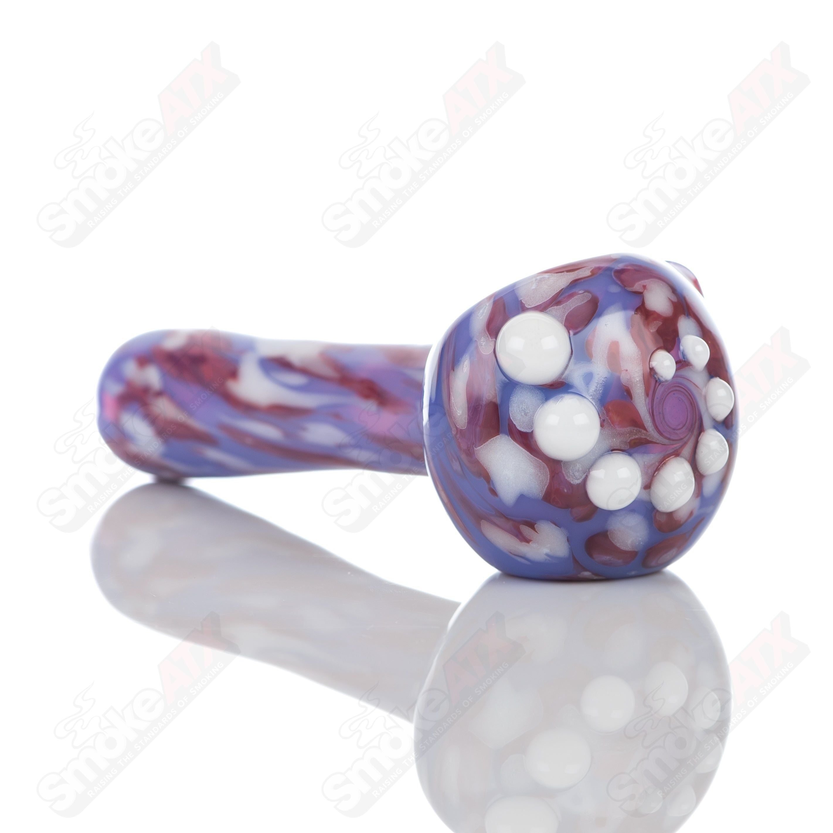 #1 Purple Splatter Spoon Pipe Adventures In Glass Blowing - Smoke ATX