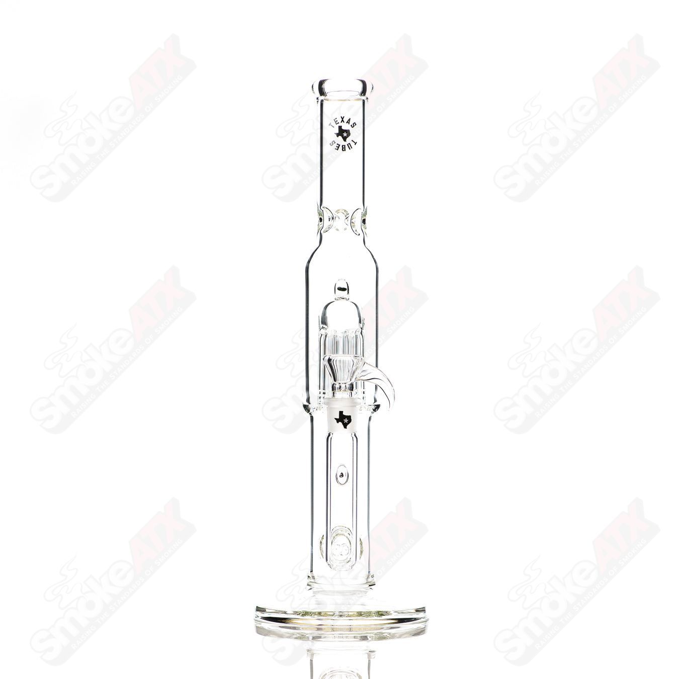 16in 18mm Clear Dual Stemline to 8 Arm Texas Tubes - Smoke ATX