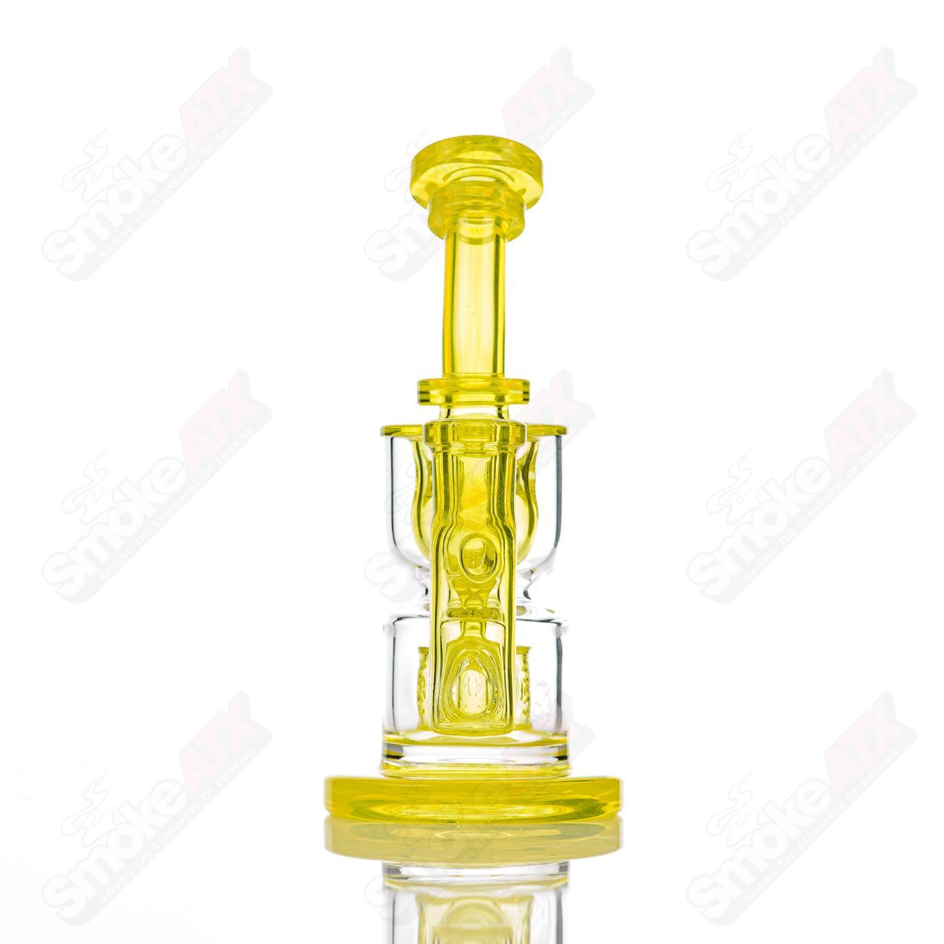 8in 14mm Hourglass Taurus Incycler Fat Boy Glass Citron - Smoke ATX