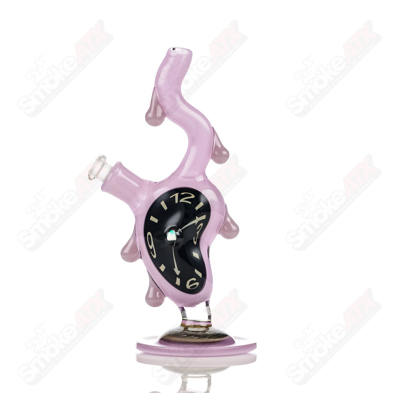 #1 Dali Melting Clock Rig w Opal Accent by Scoby Glass - Smoke ATX