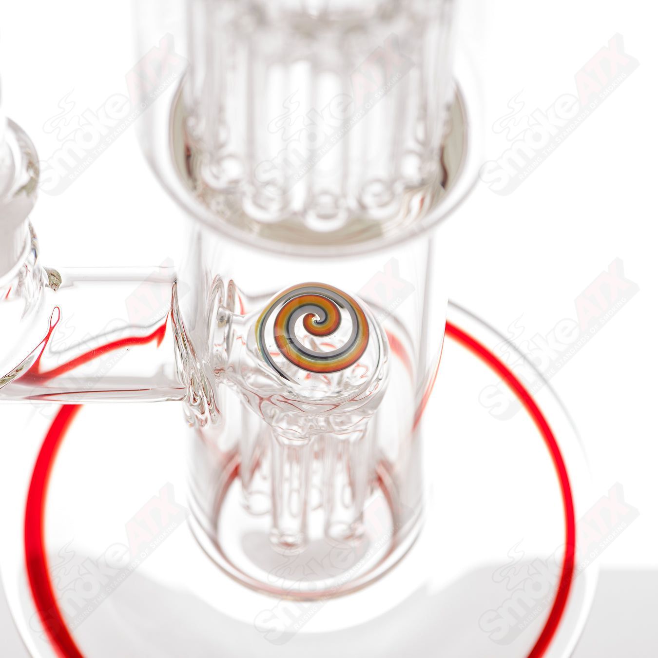 #2 18mm 7/13 Arm Perc w Worked Sections Toro Glass - Smoke ATX