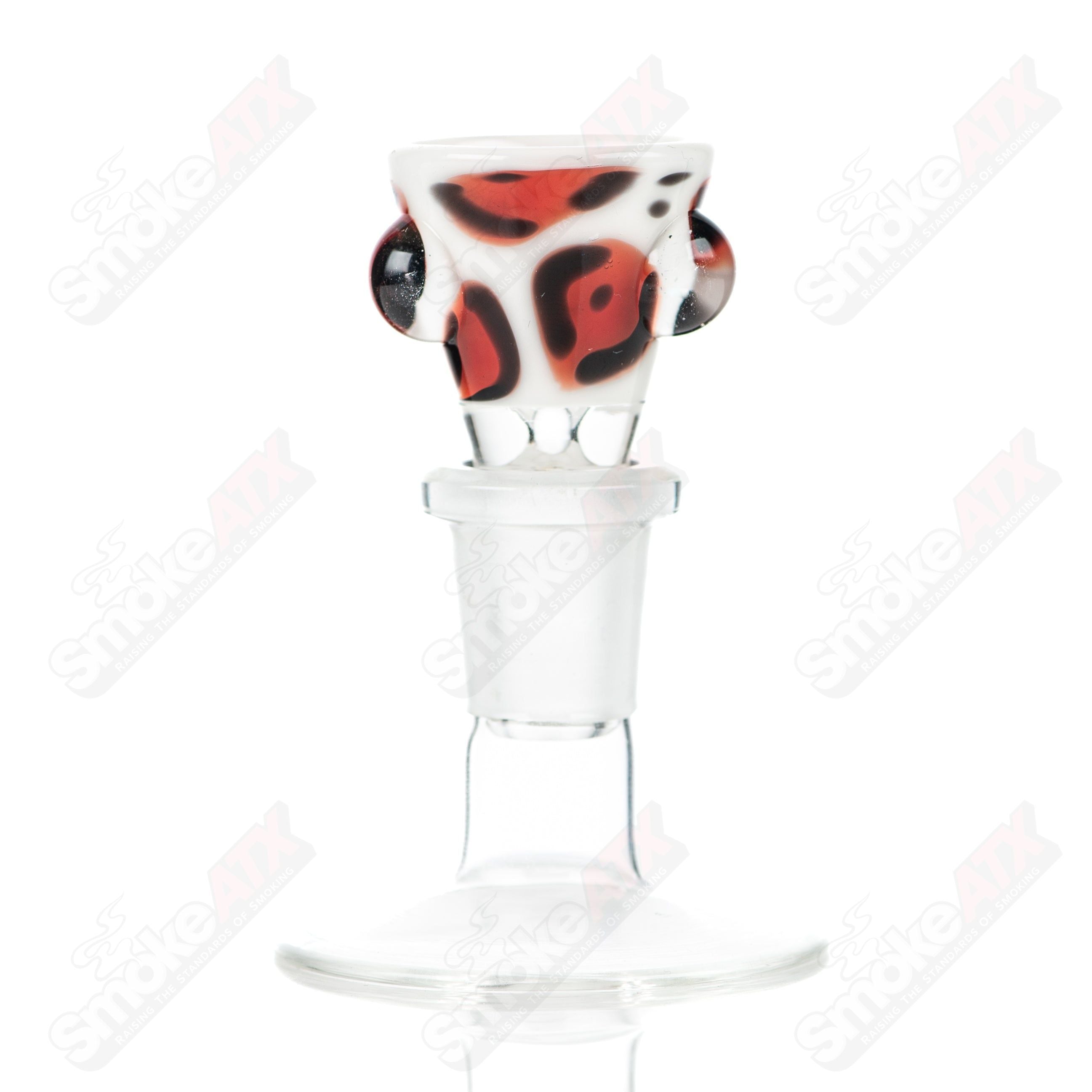 #8 14mm Leopard Print Martini Bowl w Dots Adventures In Glass Blowing - Smoke ATX