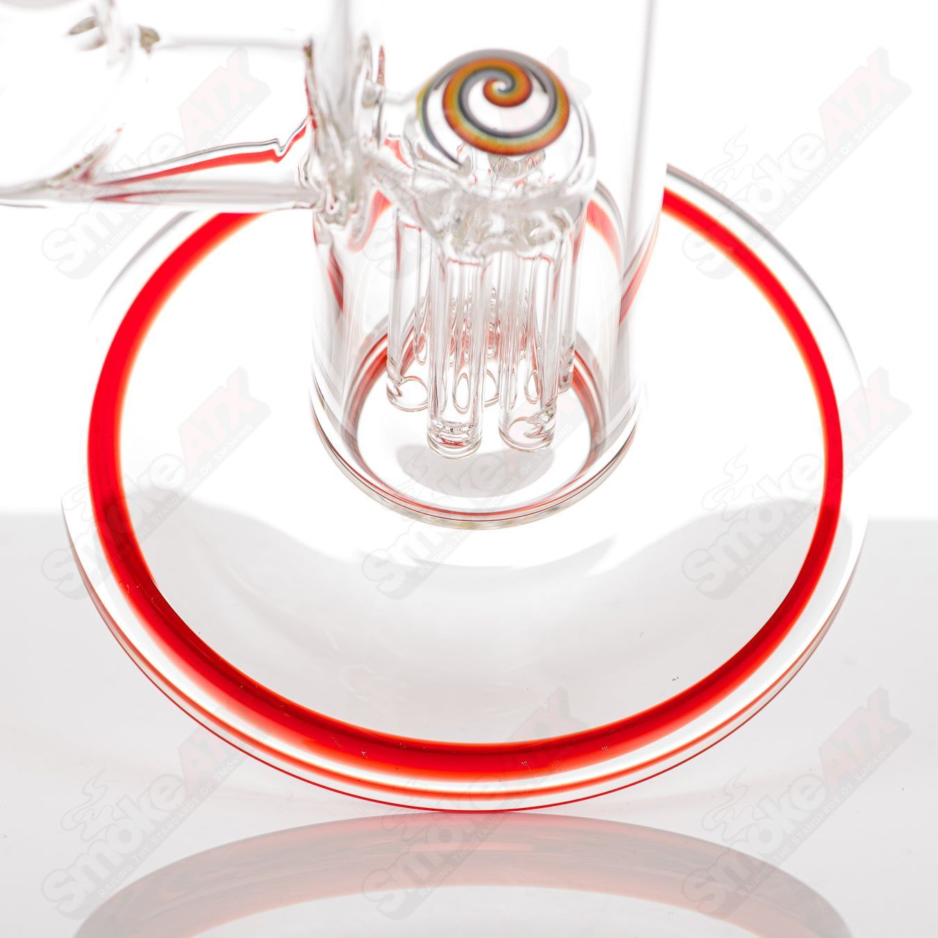 #2 18mm 7/13 Arm Perc w Worked Sections Toro Glass - Smoke ATX