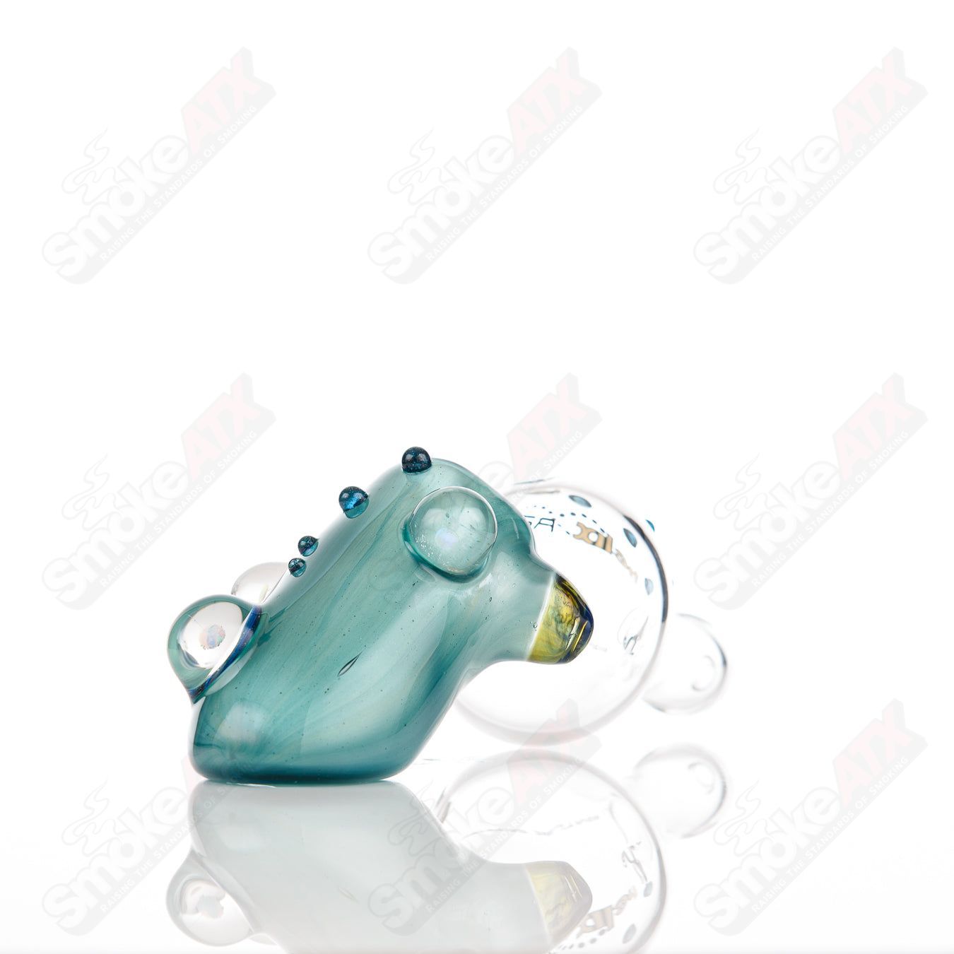 Custom Solo Signature Series Dry Pipe w Opal Accents Box Fan Helix - Smoke ATX