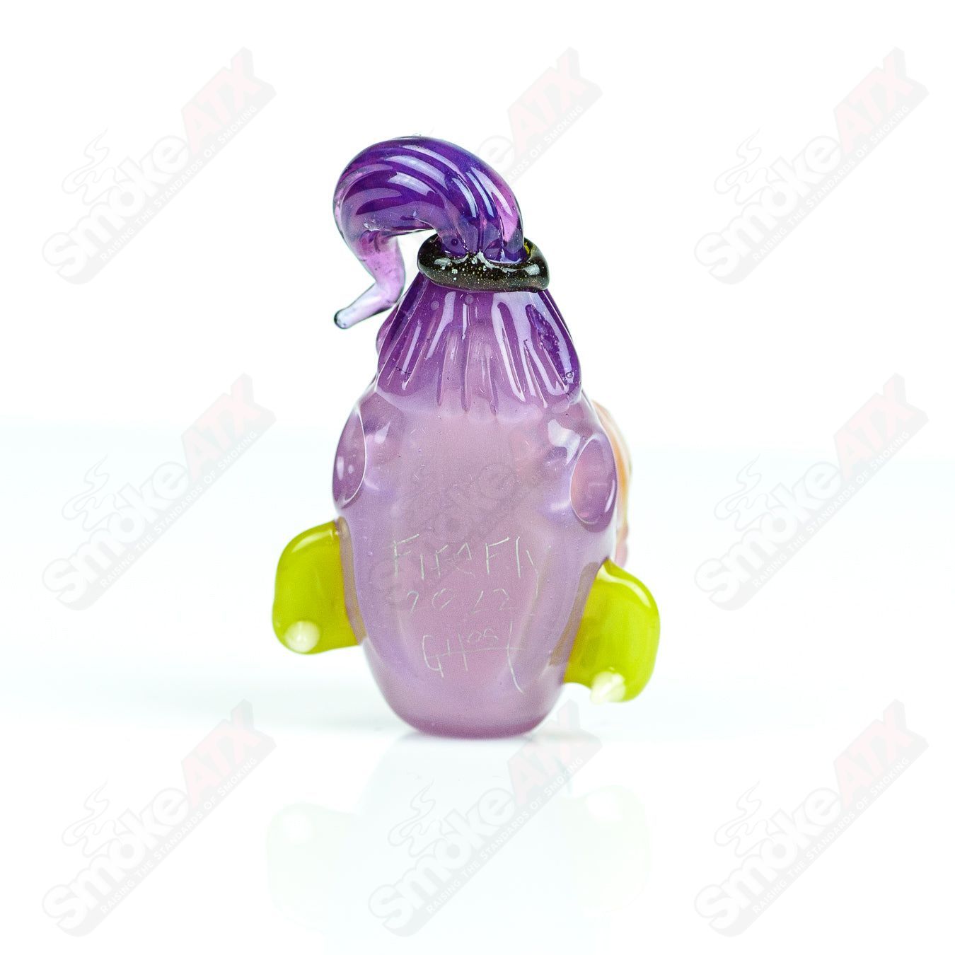 Stitched Gorilla Head Pendant Firefly x Ghost Glass - Smoke ATX