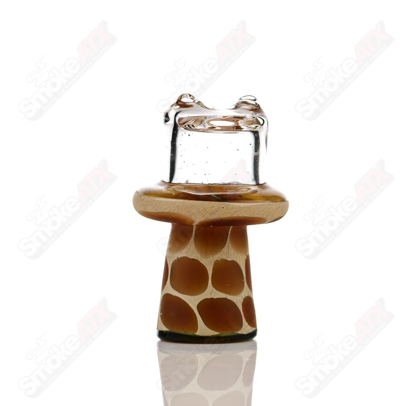 Clear Giraffe Spinner Cap w Pearl Robertson Glass - Smoke ATX