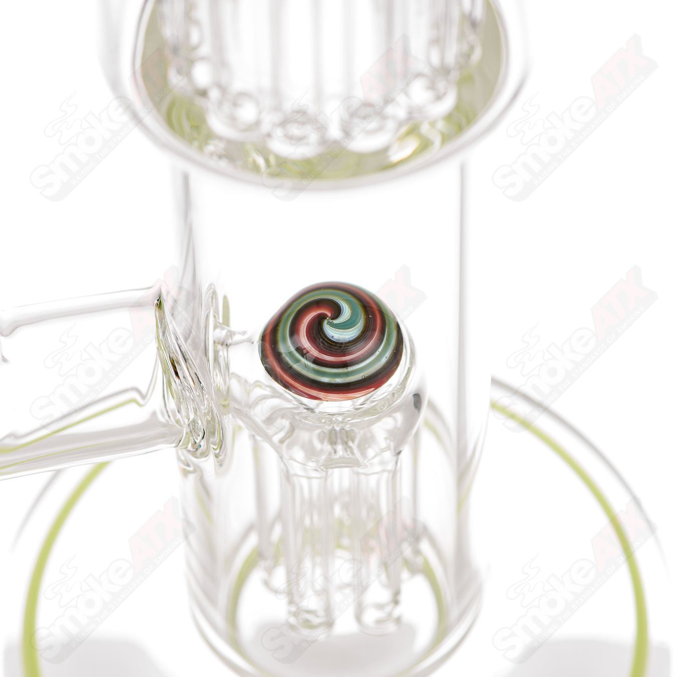 #1 18mm 7/13 Arm Perc w Worked Sections Toro Glass - Smoke ATX