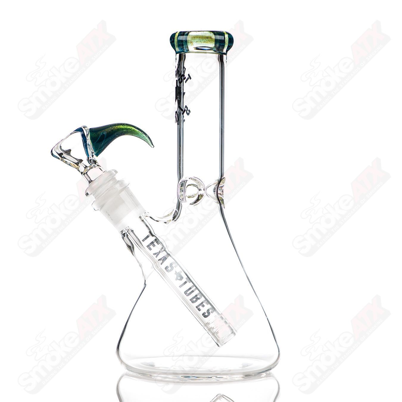 7 14mm 8.5in Color Beaker Texas Tubes - Smoke ATX