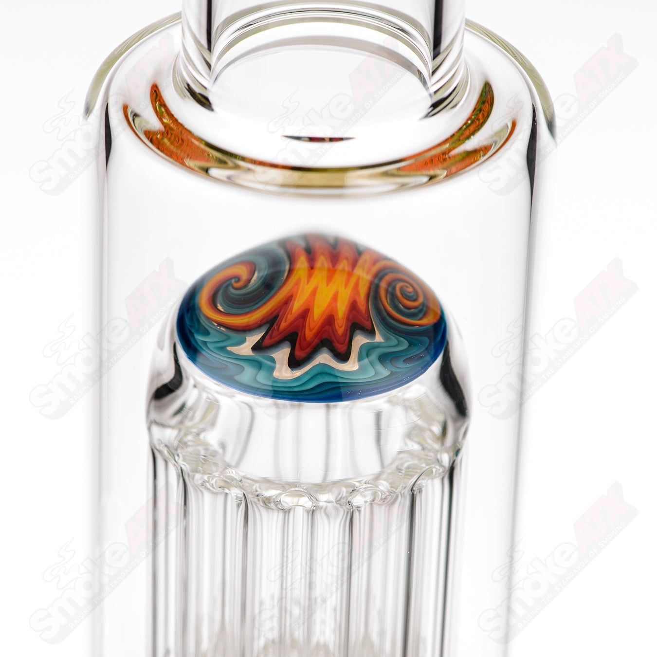 #3 18mm 7/13 Arm Perc w Worked Sections Toro Glass - Smoke ATX