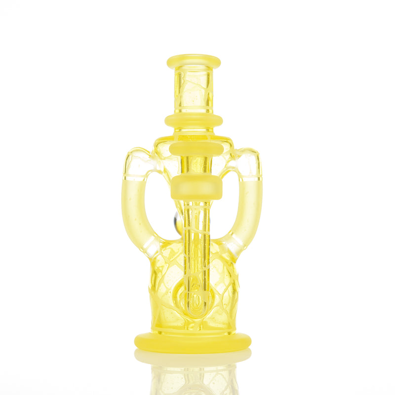 Lemon Drop Single Color Double Up Rig Rooster Glass - Smoke ATX