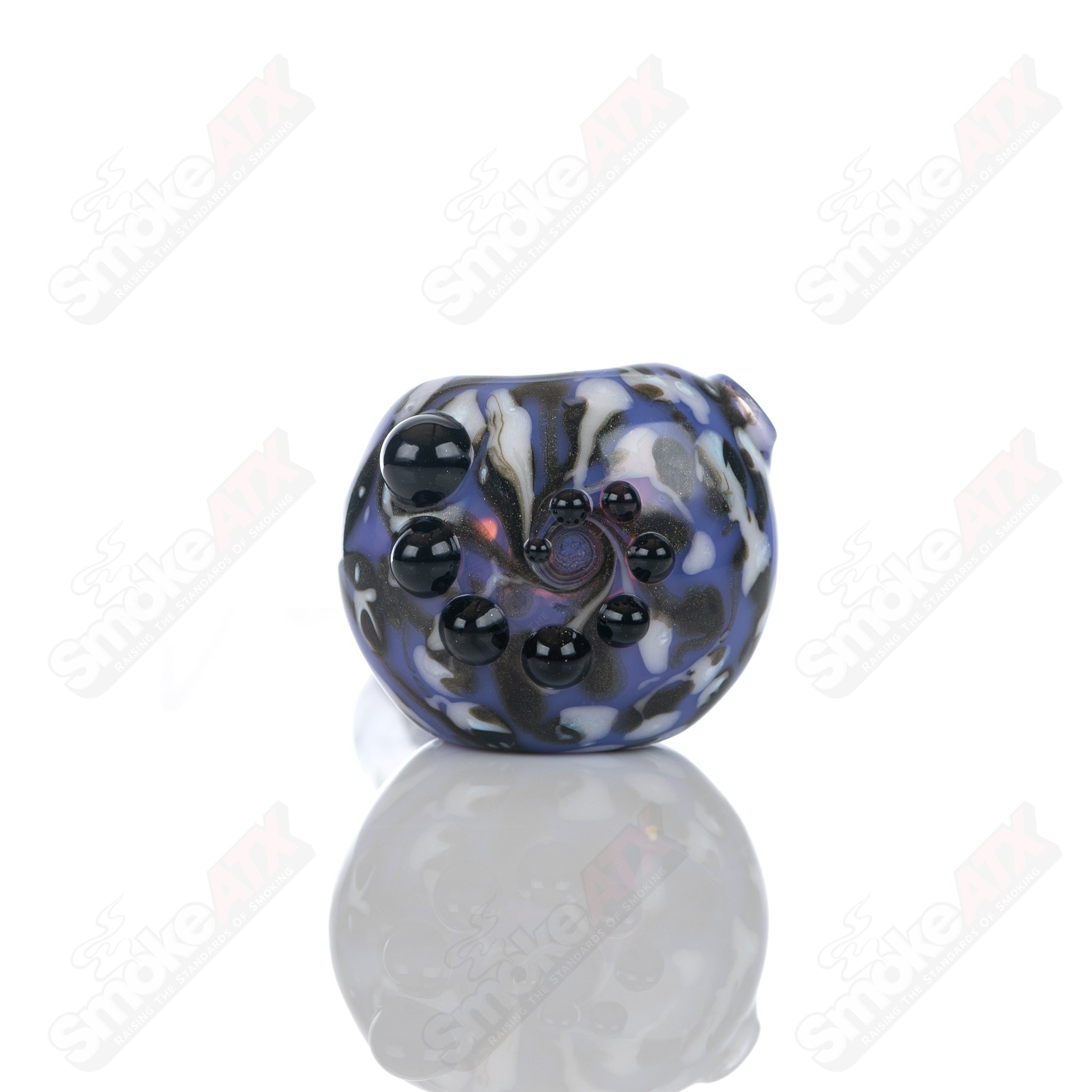 #5 Purple Splatter Spoon Pipe Adventures In Glass Blowing - Smoke ATX