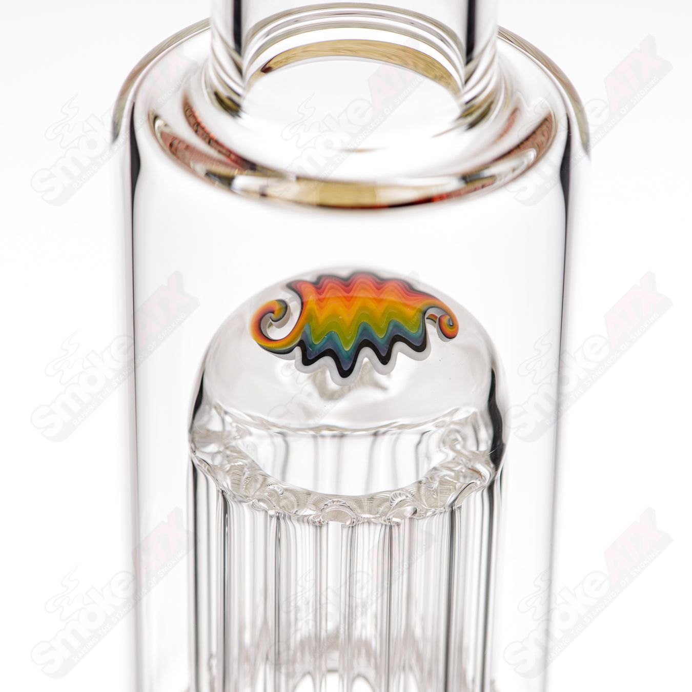 #2 18mm 7/13 Arm Perc w Worked Sections Toro Glass - Smoke ATX