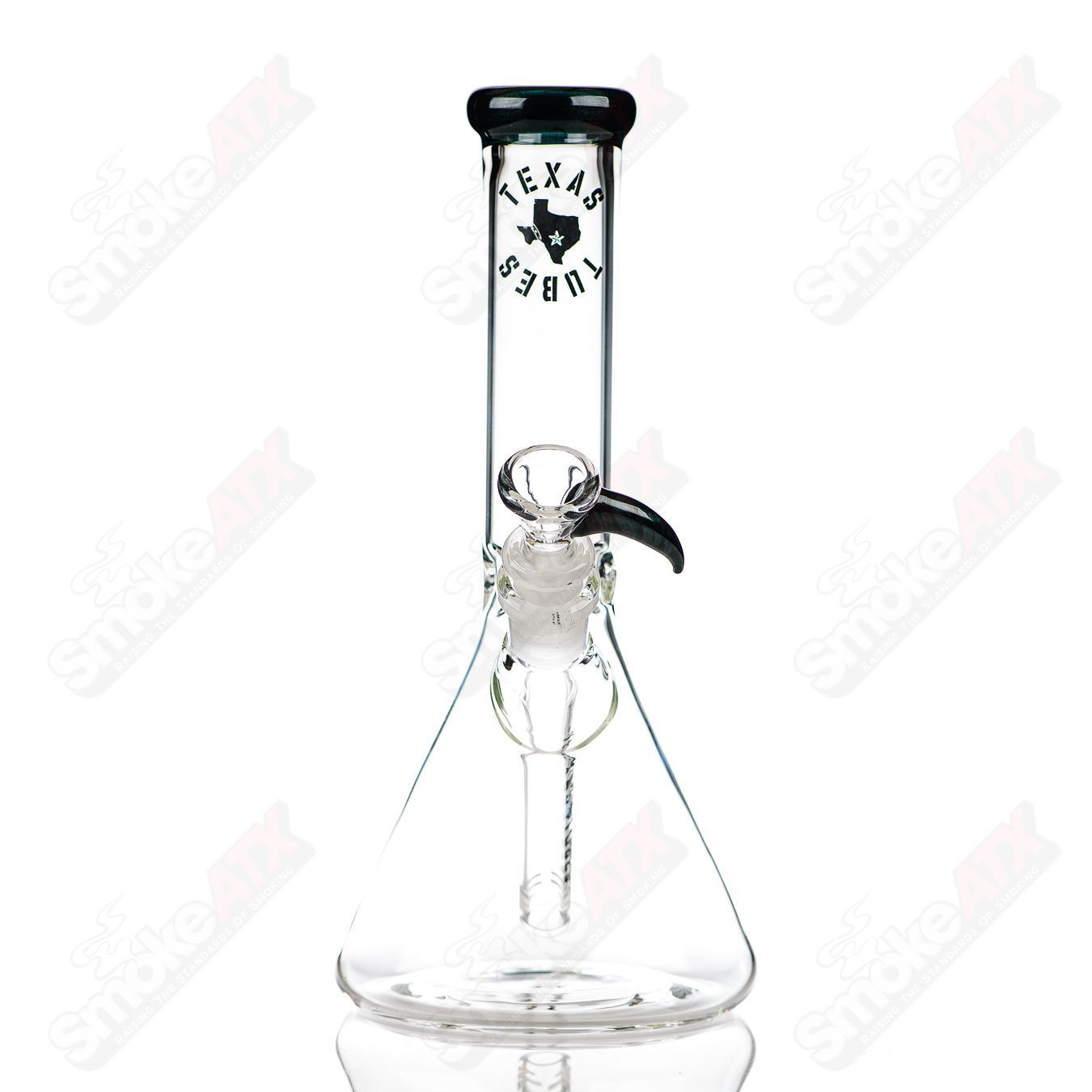 10in 14mm Color Accent Beaker (Unobtanium) Texas Tubes - Smoke ATX