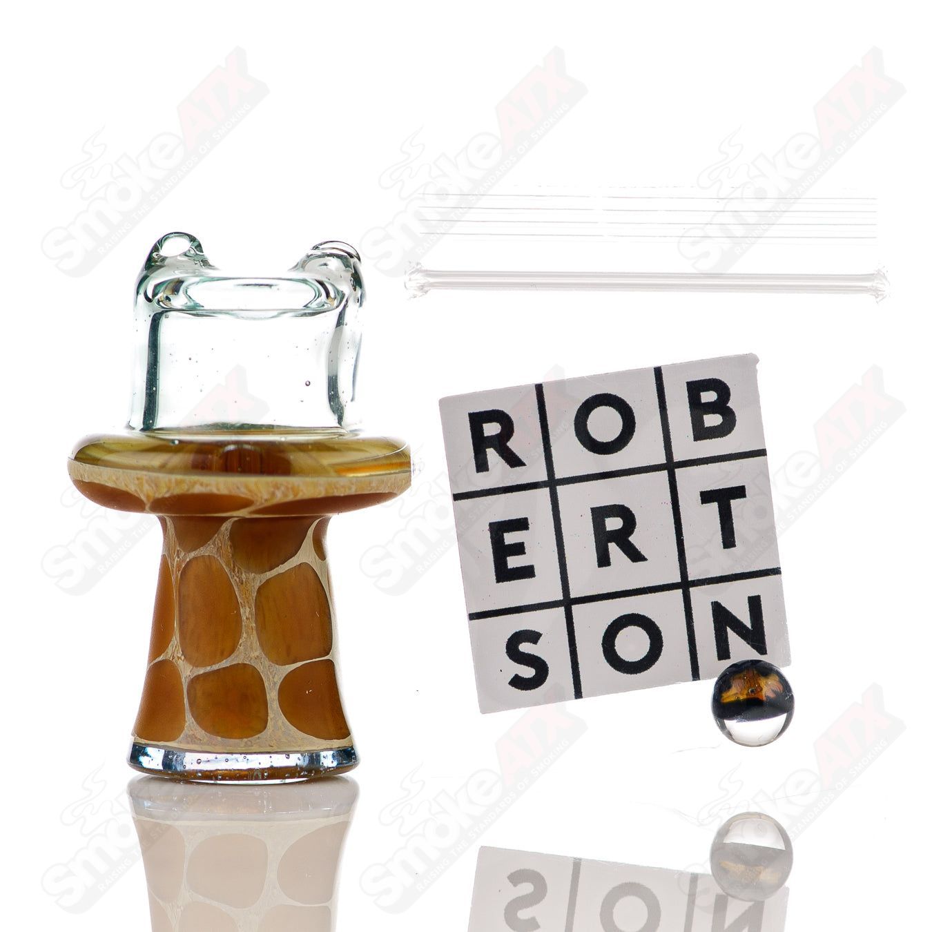 Transparent Blue Giraffe Spinner Cap w Pearl Robertson Glass - Smoke ATX