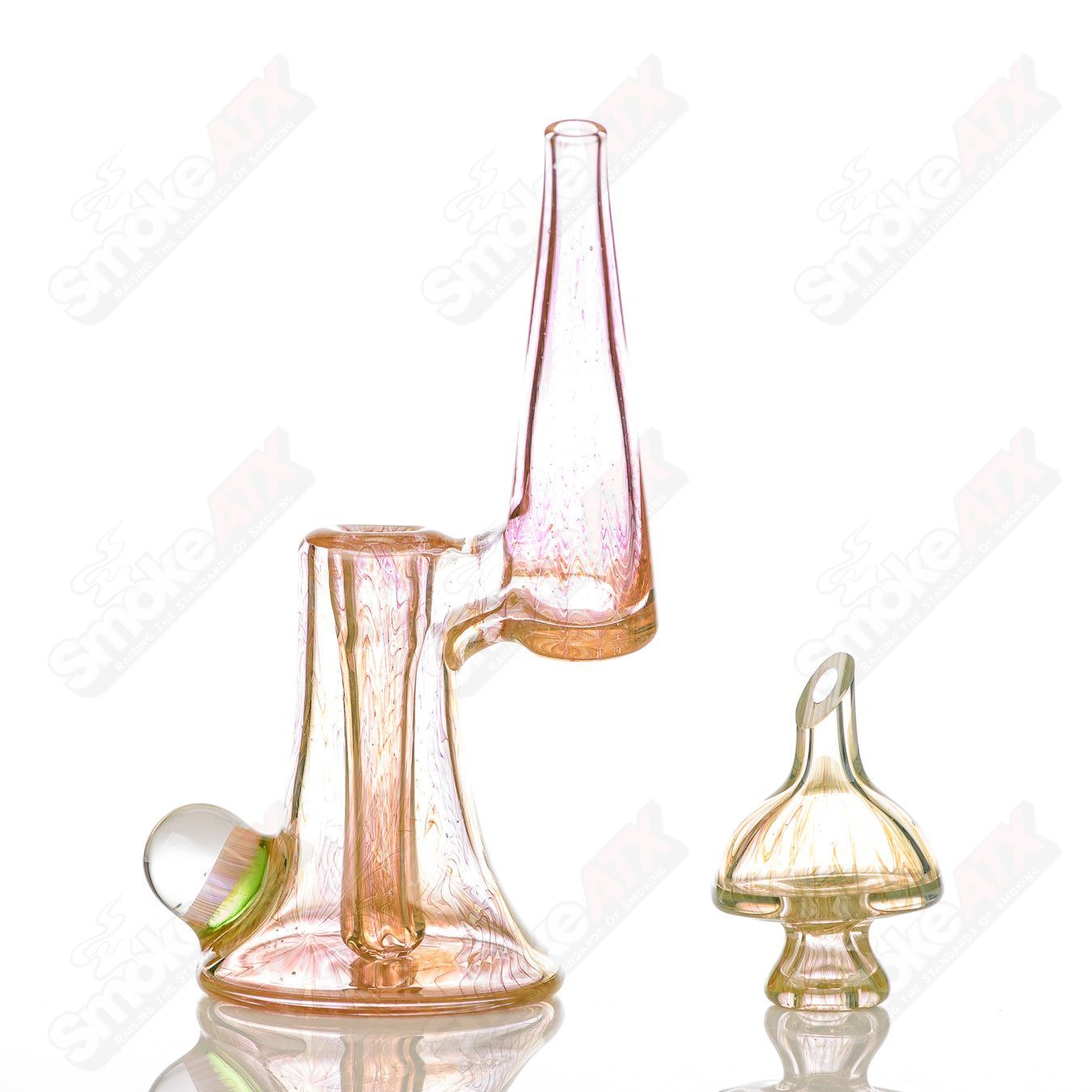 Fumed Bubbler w / Matching Cap Ryan Teurfs - Smoke ATX