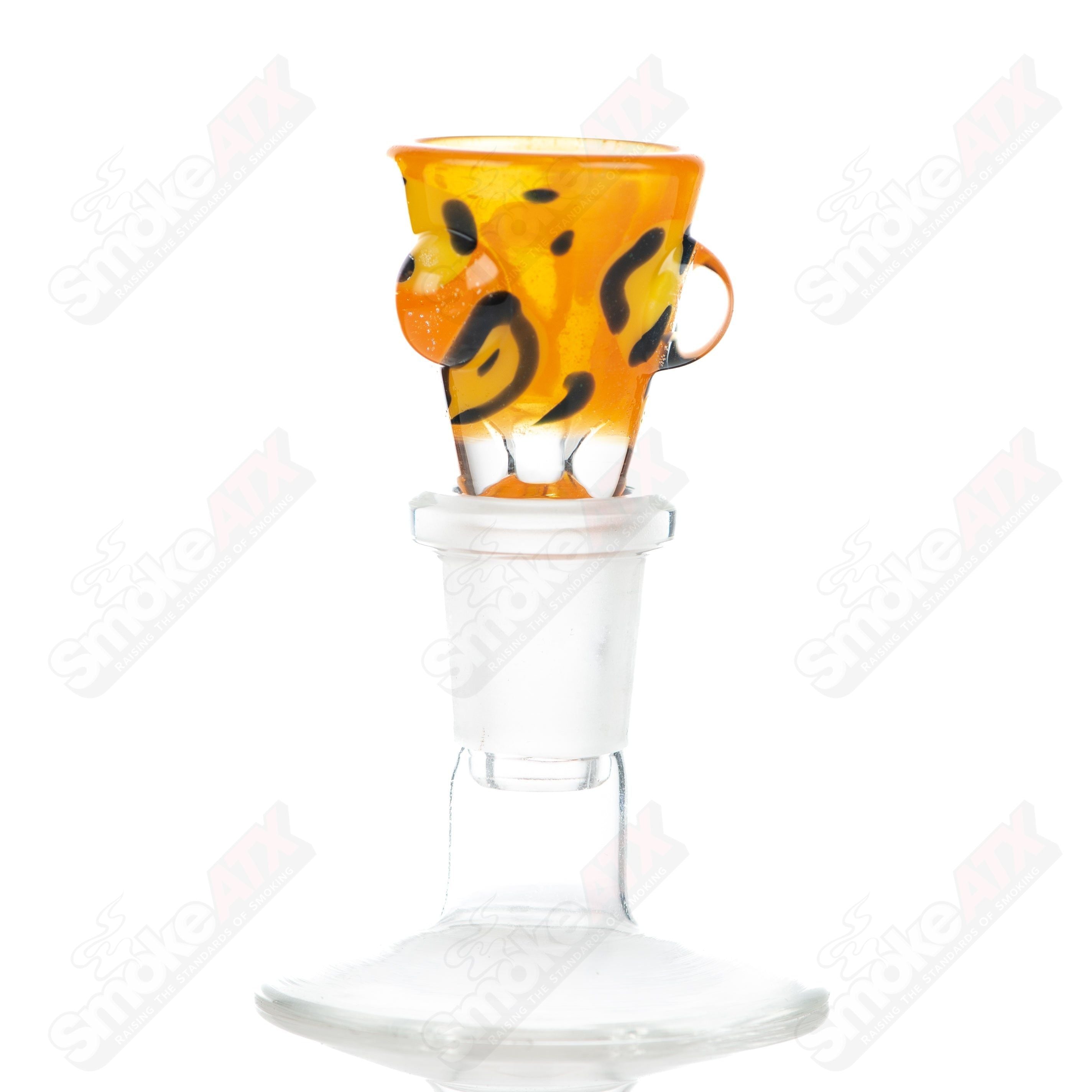 #3 14mm Leopard Print Martini Bowl w Dots Adventures In Glass Blowing - Smoke ATX