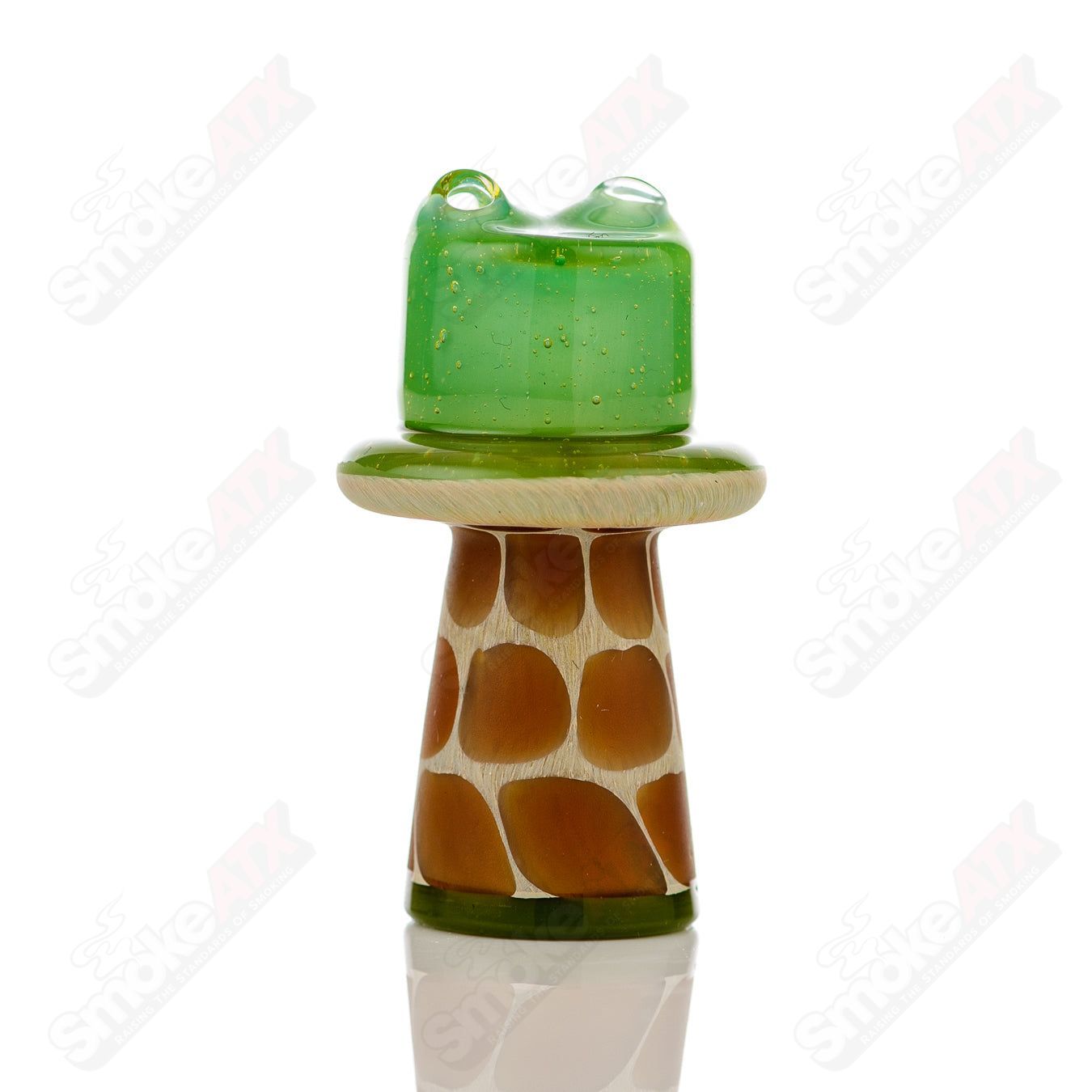 Green Giraffe Spinner Cap w Pearl Robertson Glass - Smoke ATX