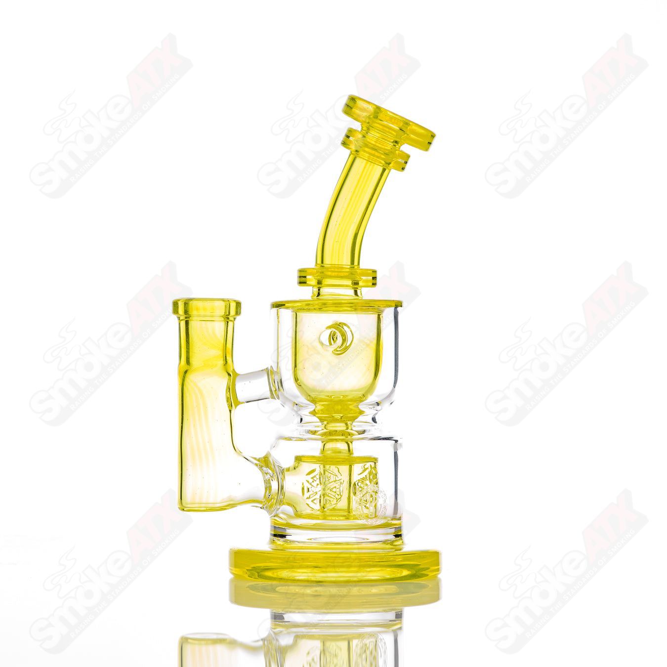 8in 14mm Hourglass Taurus Incycler Fat Boy Glass Citron - Smoke ATX