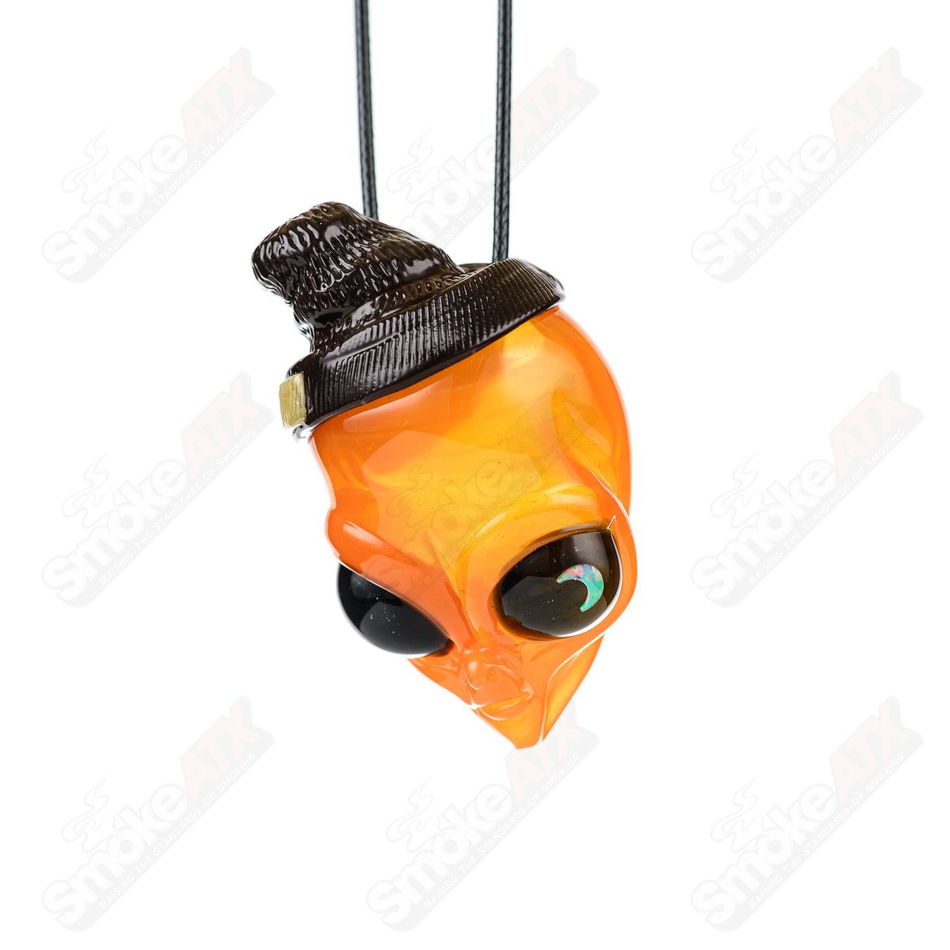 #2 Alien Pendant w Beanie Ghost Glass - Smoke ATX