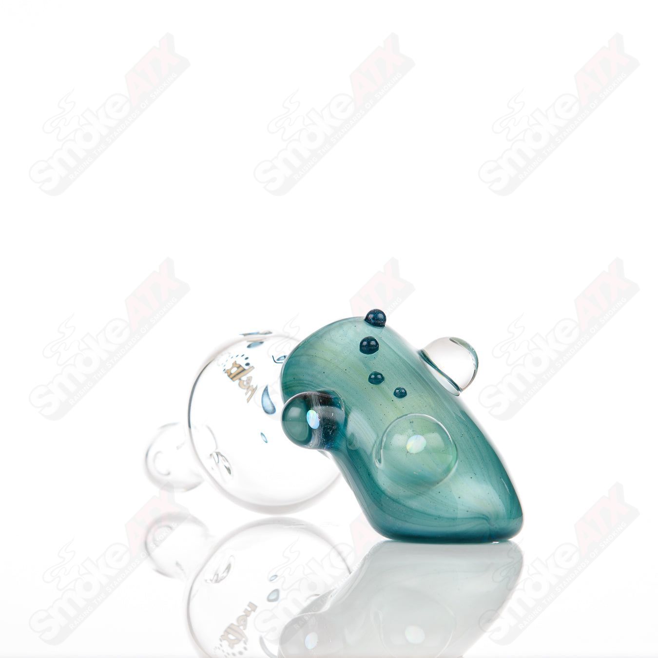 Custom Solo Signature Series Dry Pipe w Opal Accents Box Fan Helix - Smoke ATX