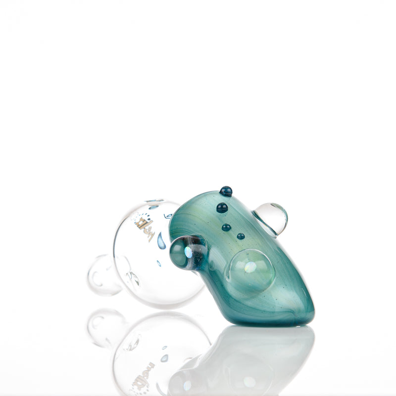 Custom Solo Signature Series Dry Pipe w Opal Accents Box Fan Helix - Smoke ATX