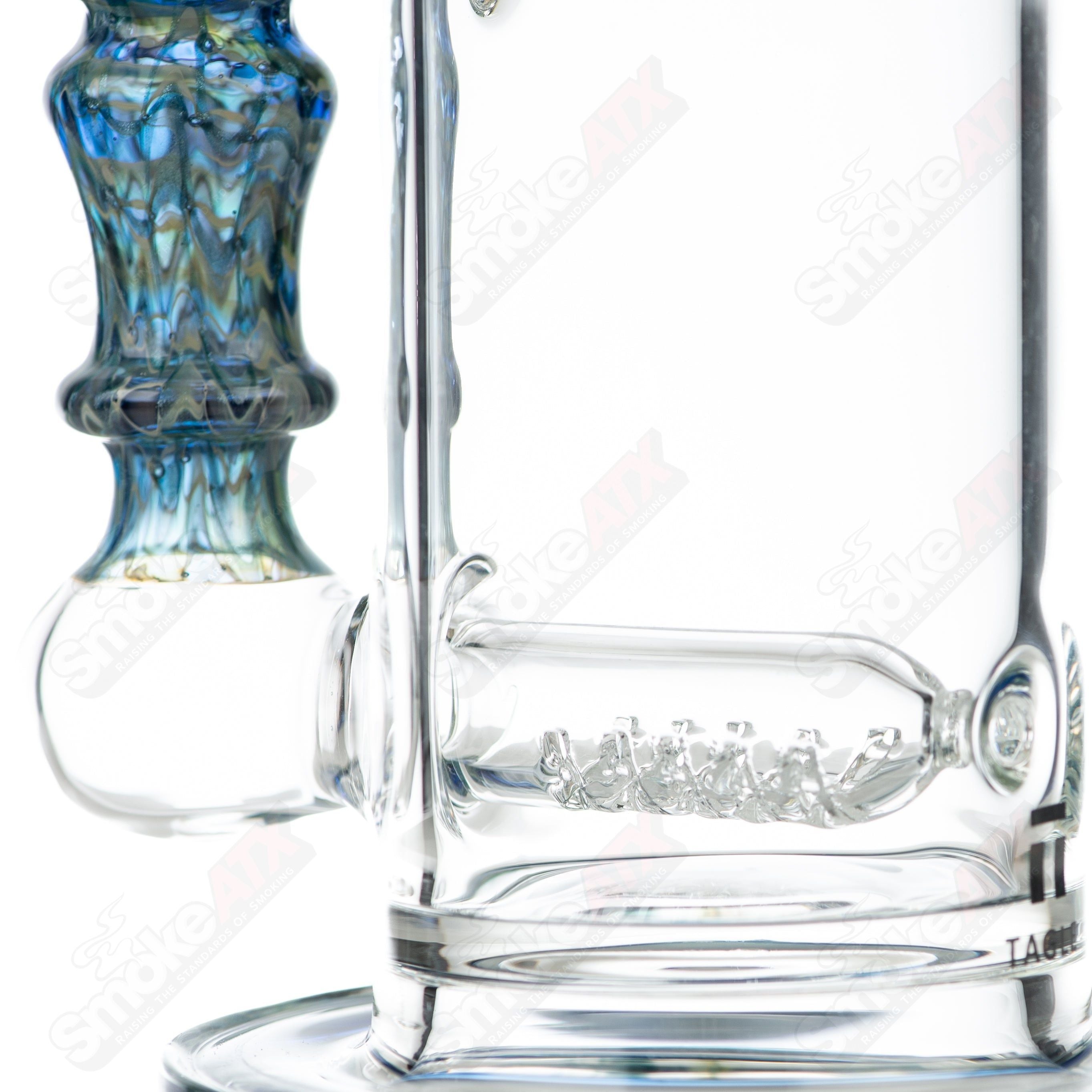 #1 14mm 60mm Wrap n Rake Inline Tube Tagle Glass - Smoke ATX