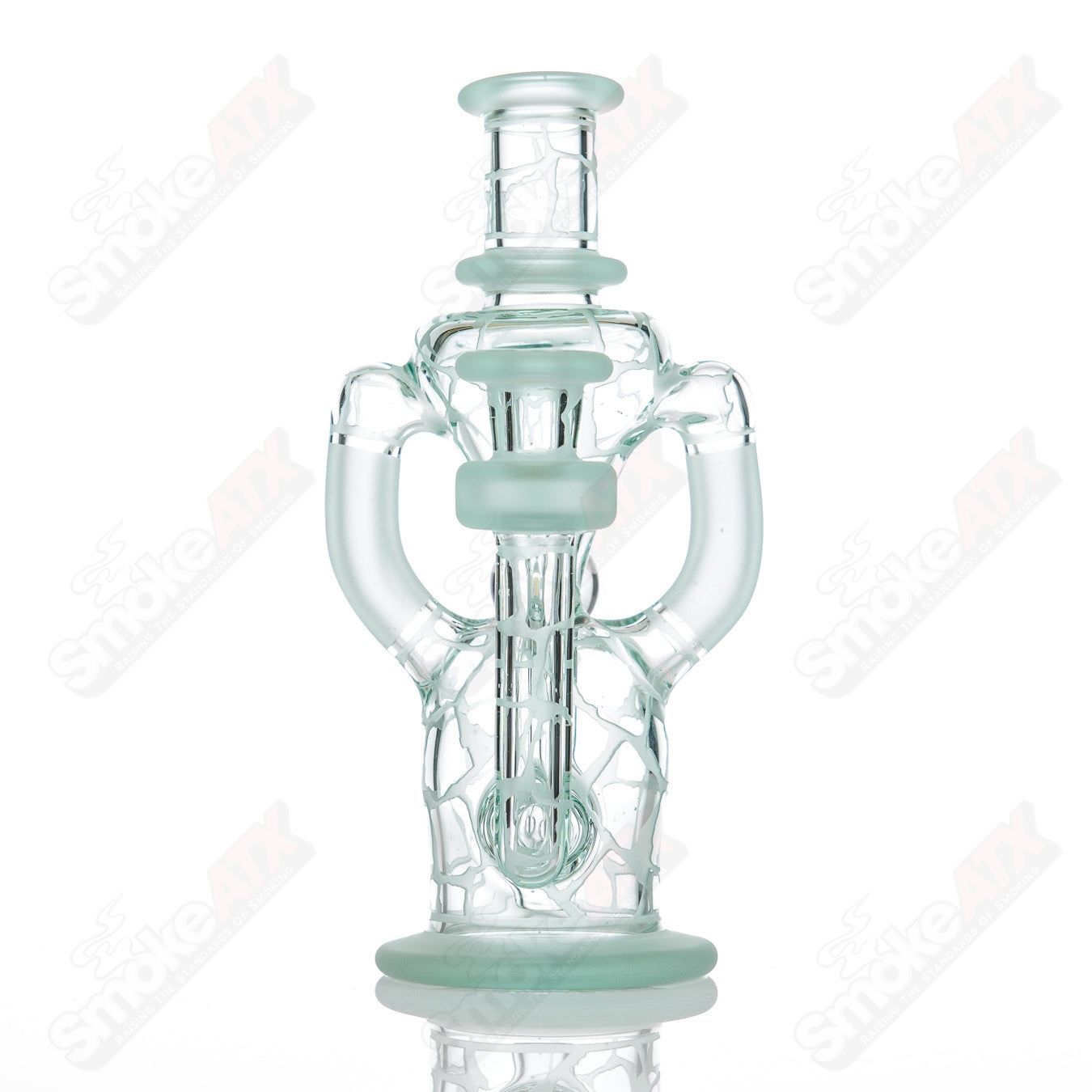 Tonic Single Color Double Up Rig Rooster Glass - Smoke ATX