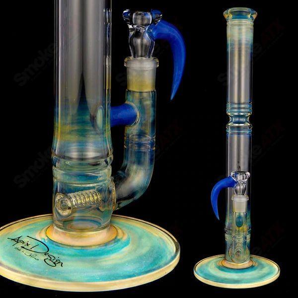 Neptune Blue Silver Fumed 45x5 Stemline Heavywall Tube Apix Designs - Smoke ATX