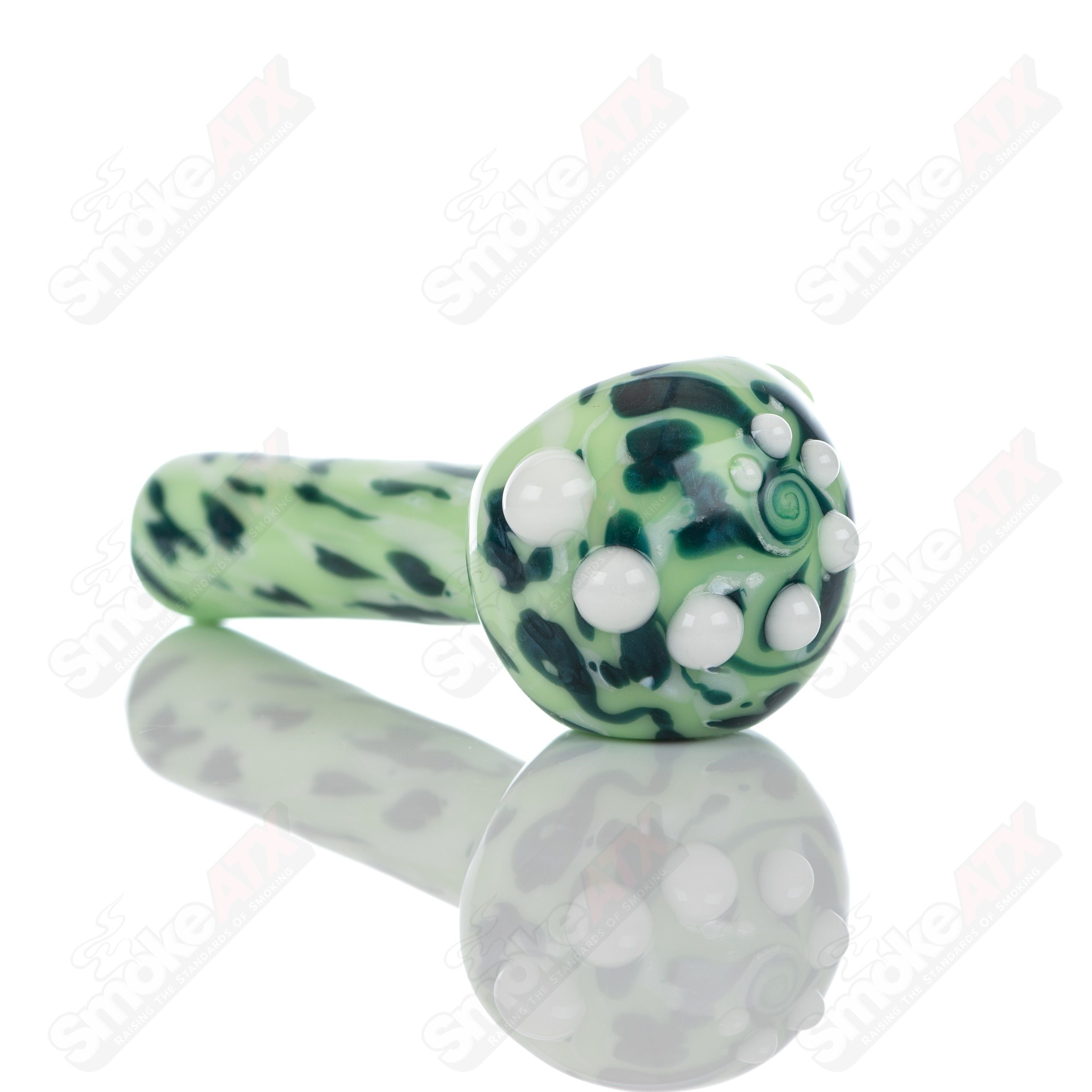 #1 Kiwi Splatter Spoon Pipe Adventures In Glass Blowing - Smoke ATX