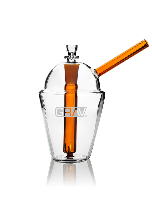 Clear/Amber Slush Cup Bubbler Grav - Smoke ATX