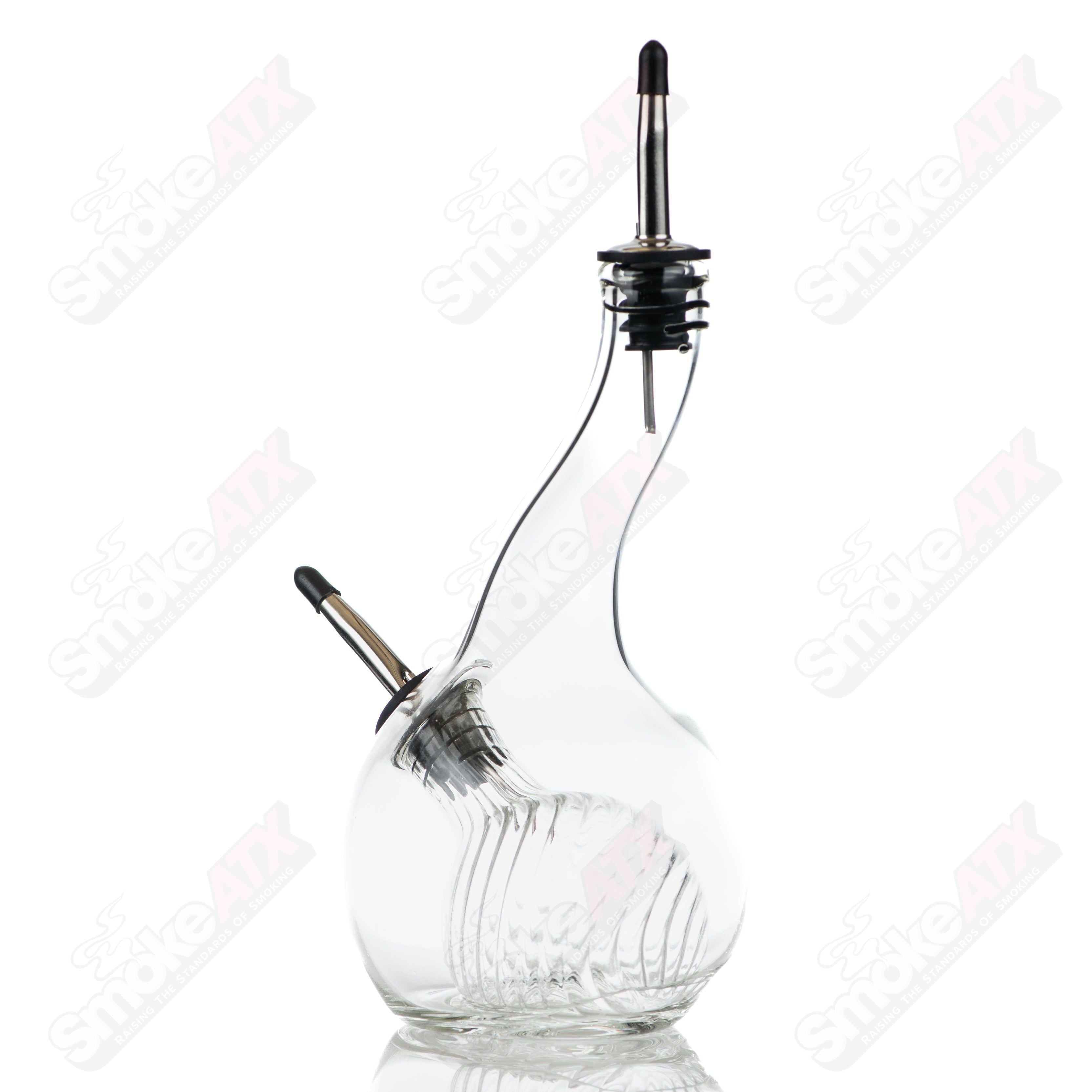 Oil & Vinegar Ribbed Glass Pour Bottle Texas Hot Glass - Smoke ATX