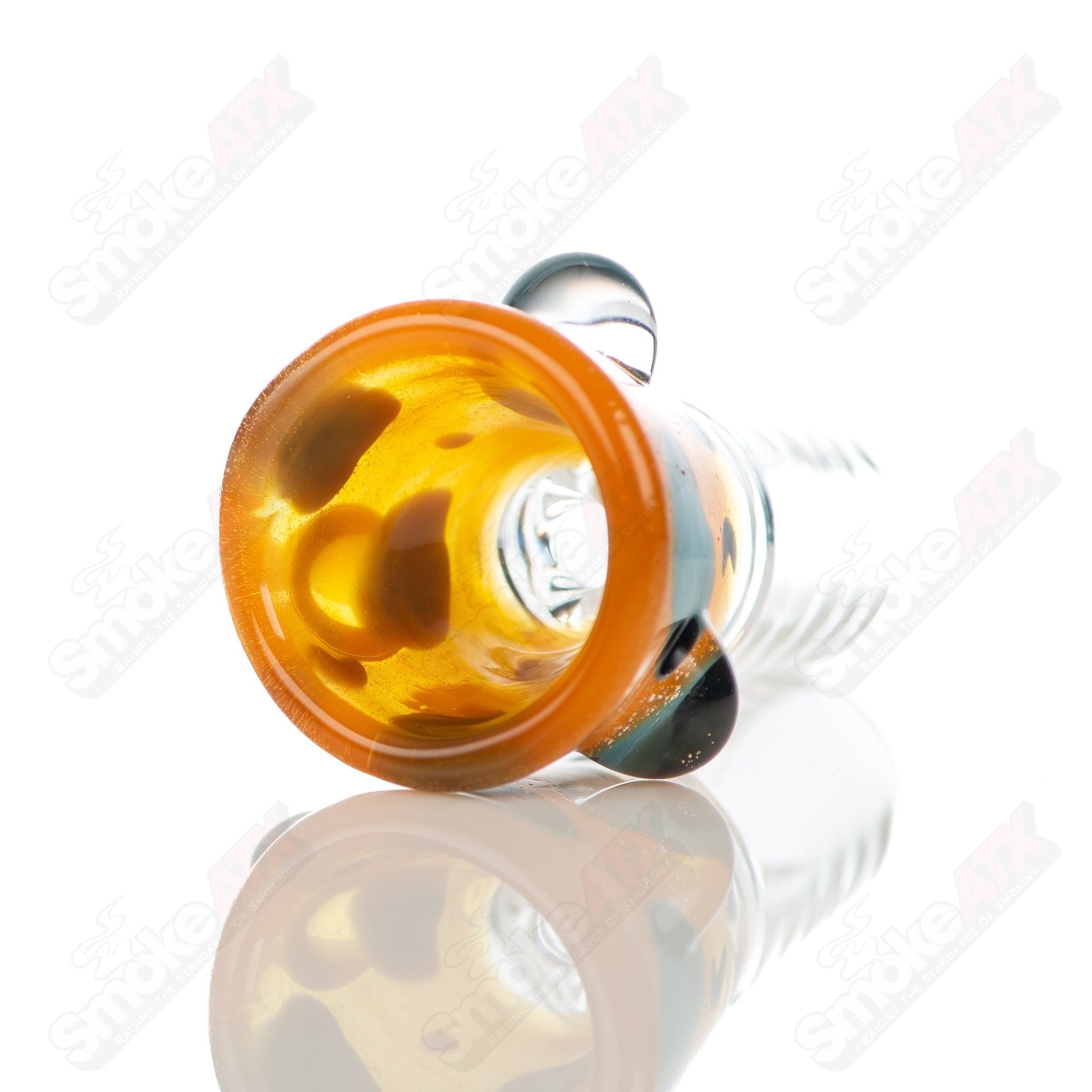 #4 18mm Leopard Print Martini Bowl w Dots Adventures In Glass Blowing - Smoke ATX