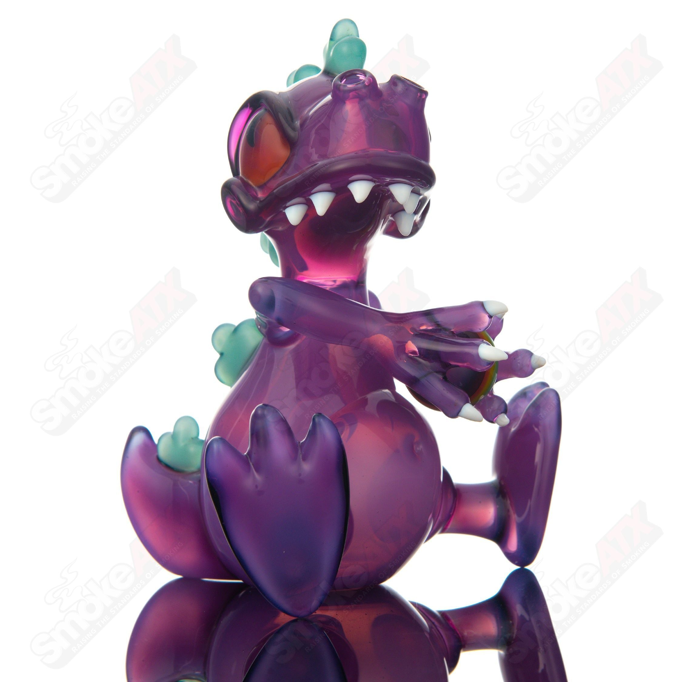 Purple Sitting Reptar Rig w/ Encalmo Egg J-Smart Glass - Smoke ATX