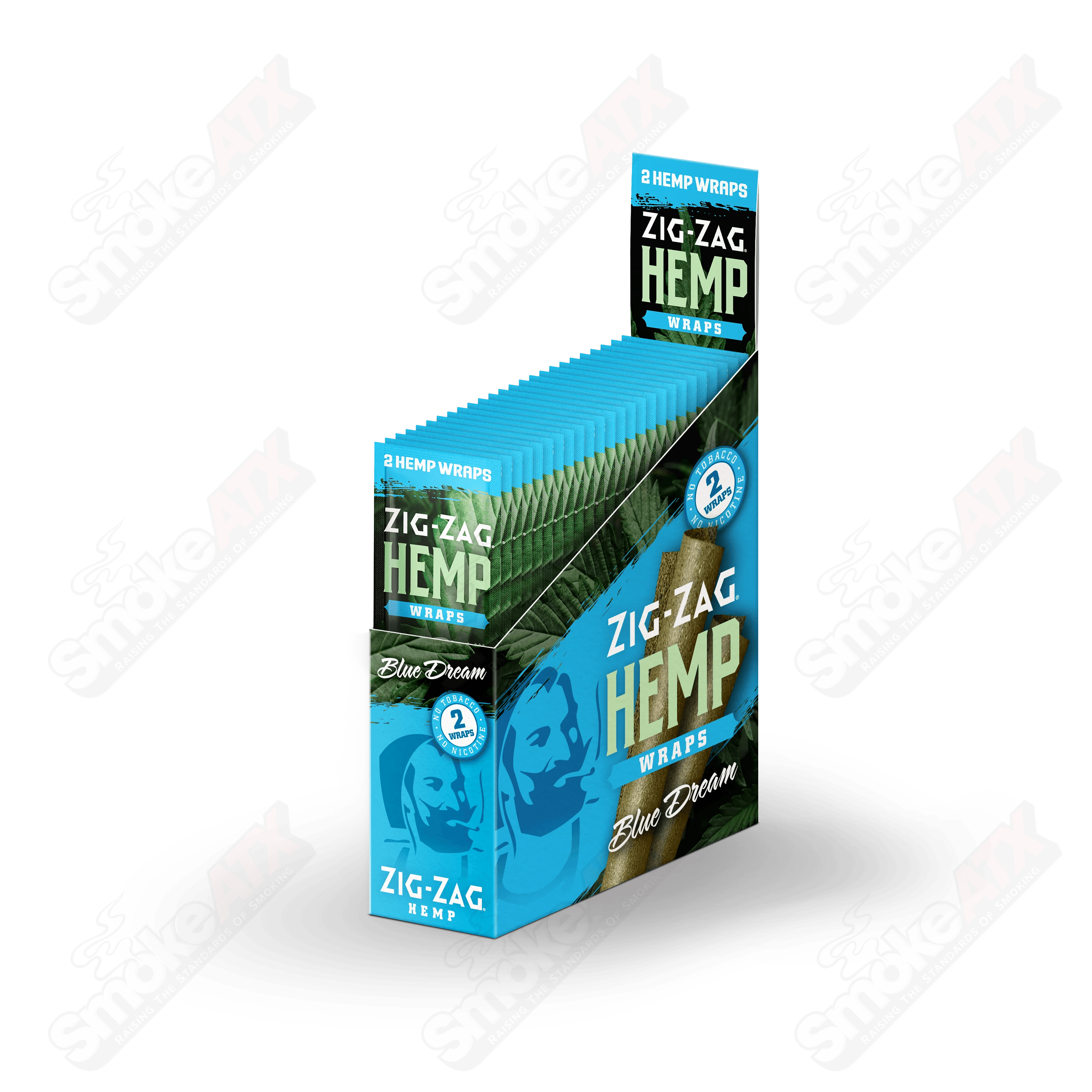 2pk Blue Dream Hemp Wraps Zig Zag - Smoke ATX