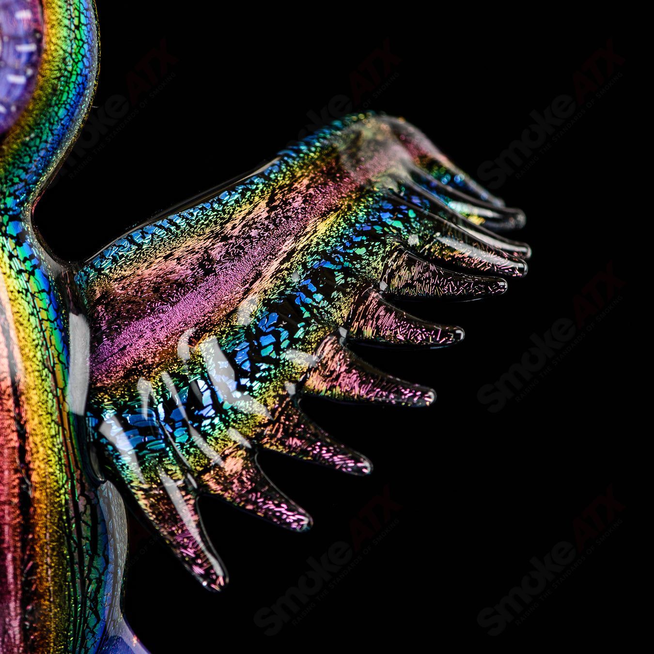 EDM Dichro Owl - Turtle Time Glass X 4 Winds Glass - Smoke ATX