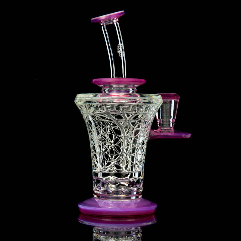 Reverse Beaker 2.0 (Greasy Glass) Rosaline over Icewater Avant-Garde Glass - Smoke ATX