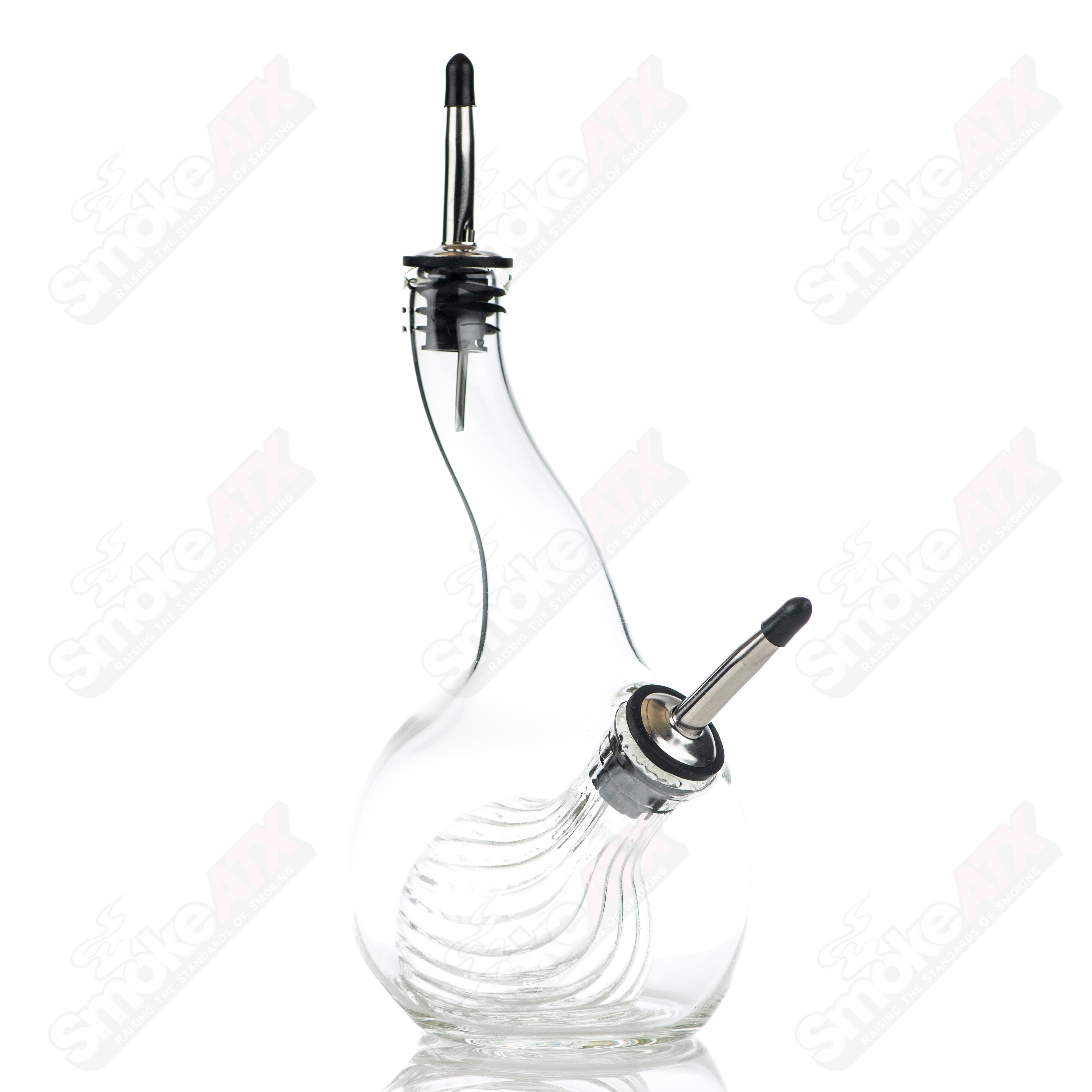 Oil & Vinegar Ribbed Glass Pour Bottle Texas Hot Glass - Smoke ATX