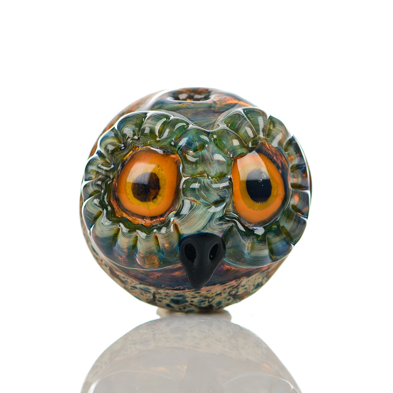 #7 Spotted Owl Carb Cap Four Winds Flameworks